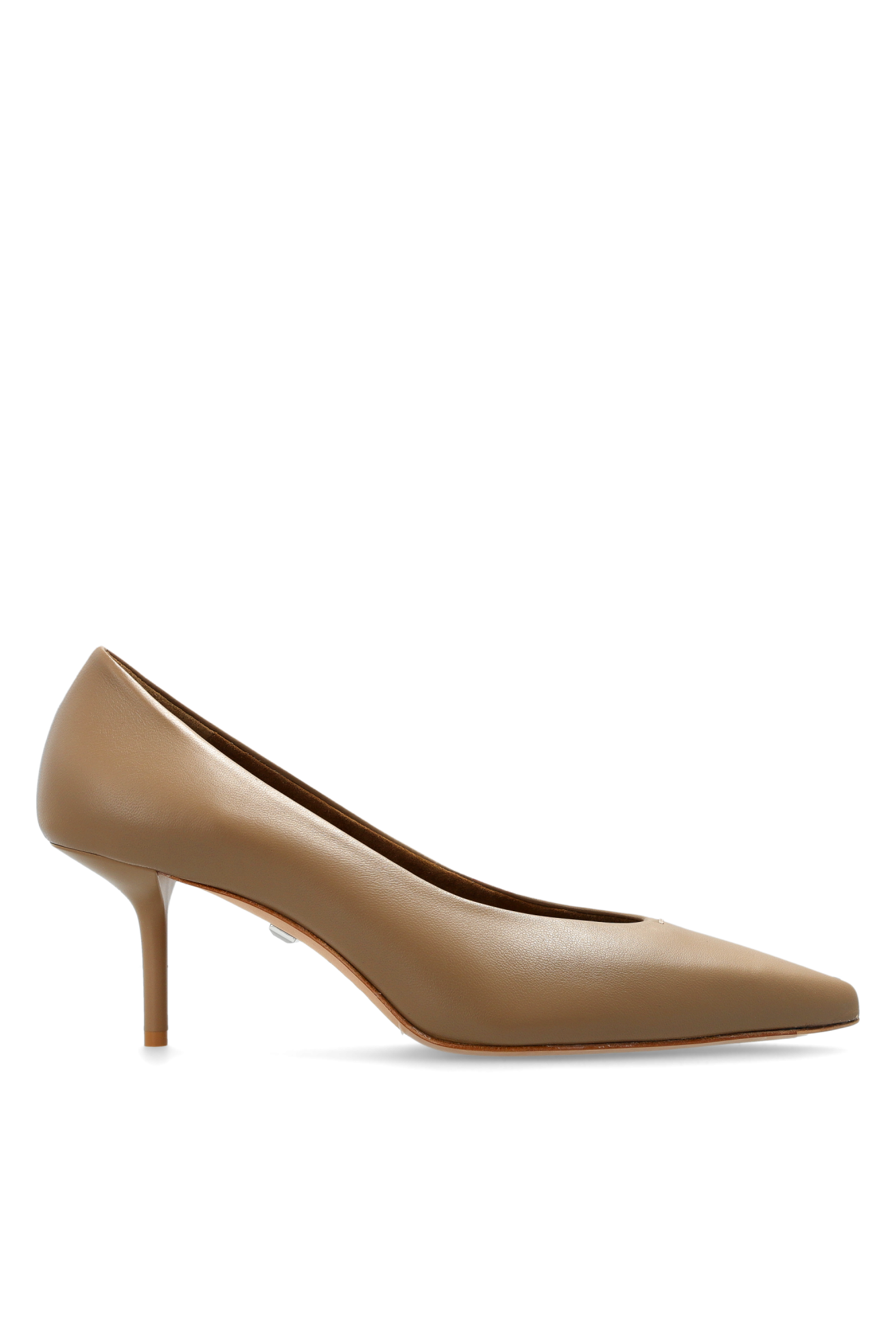 Max Mara Skórzane Buty Na Obcasie, Kobiety, Beżowy