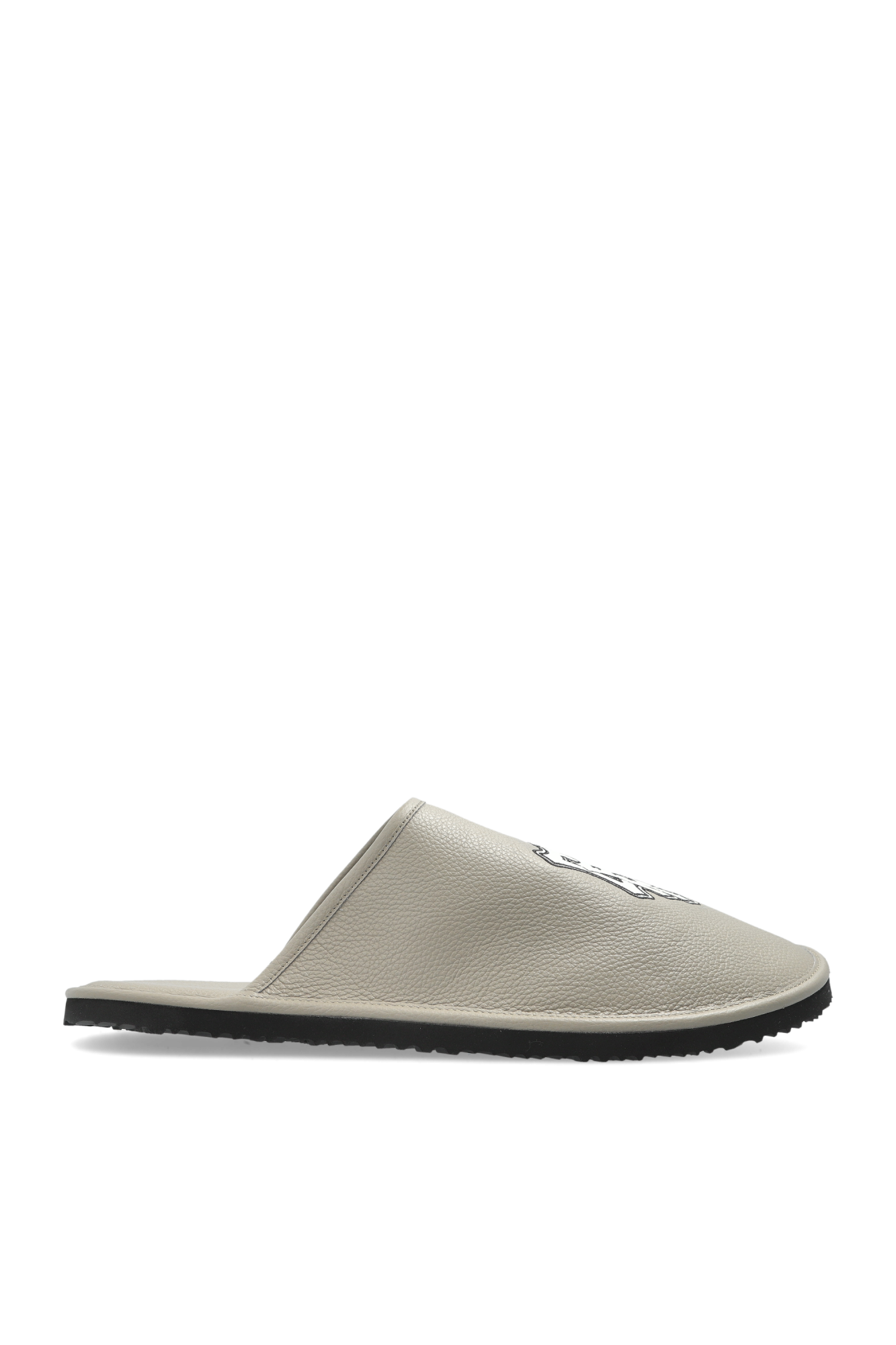 Off-White Klapki Z Naszywką, Mężczyźni, Szary