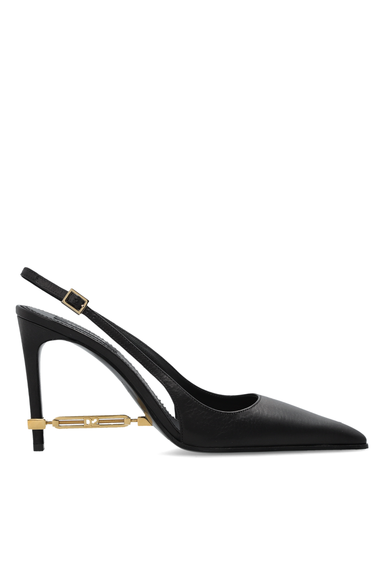 Dsquared2 Skórzane Buty Z Aplikacją, Kobiety, Czarny