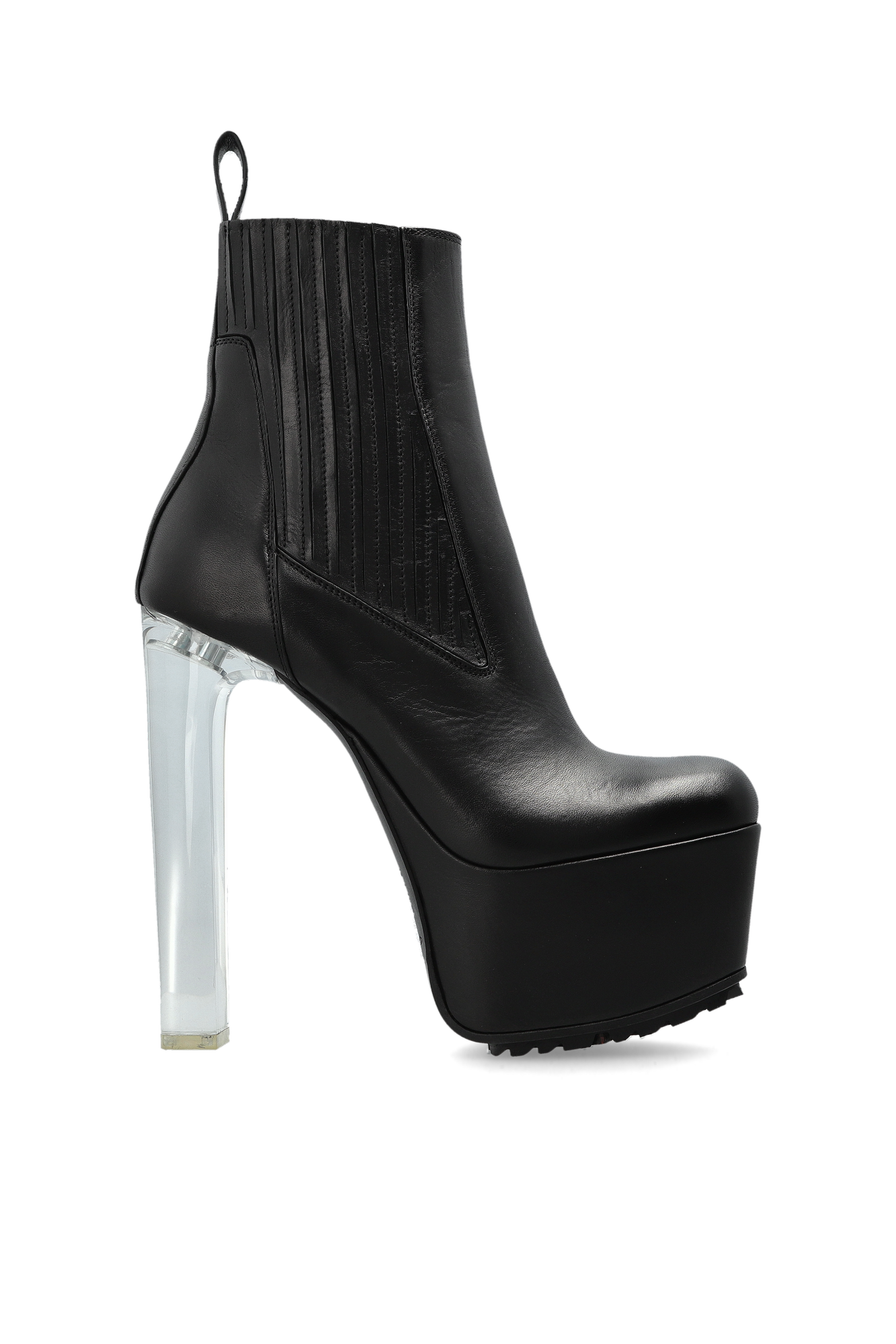 Rick Owens Skórzane Botki Na Platformie ‘Beatle Kiss 11’, Kobiety, Czarny