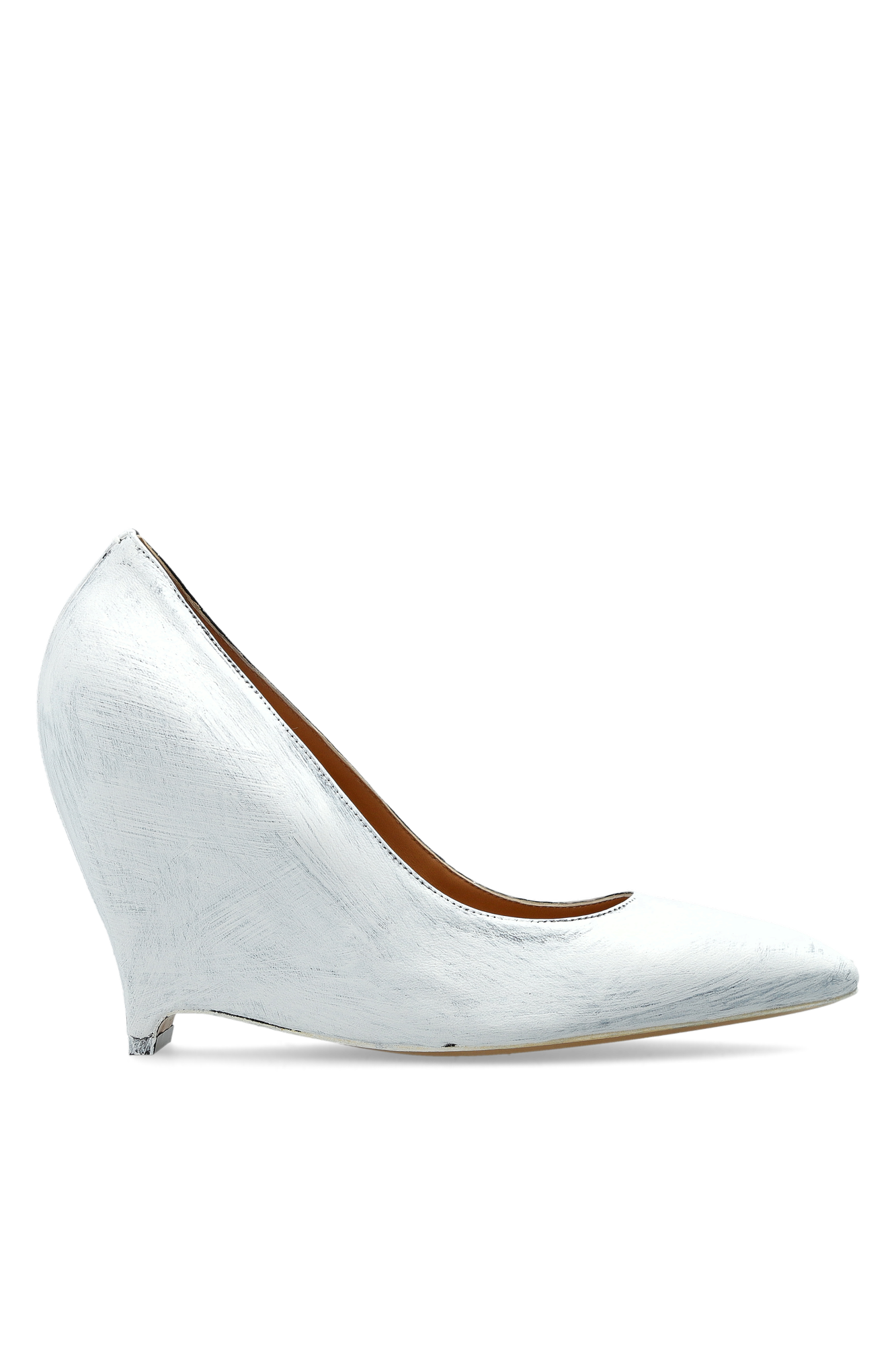 Maison Margiela Skórzane Buty Na Koturnie, Kobiety, Biały