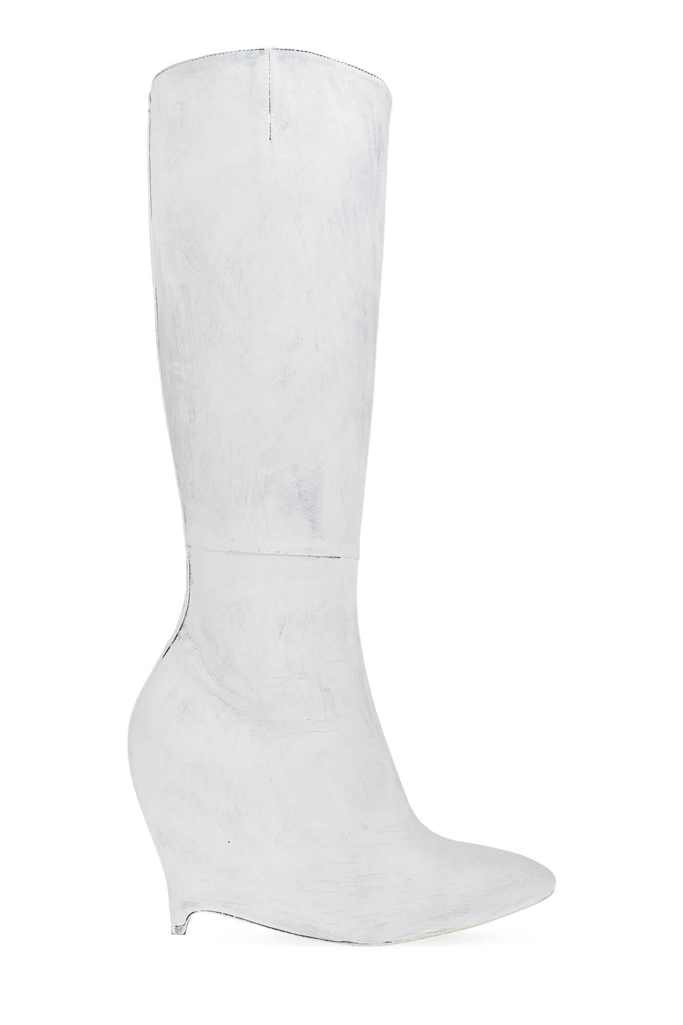 Maison Margiela Skórzane Kozaki Na Koturnie, Kobiety, Biały