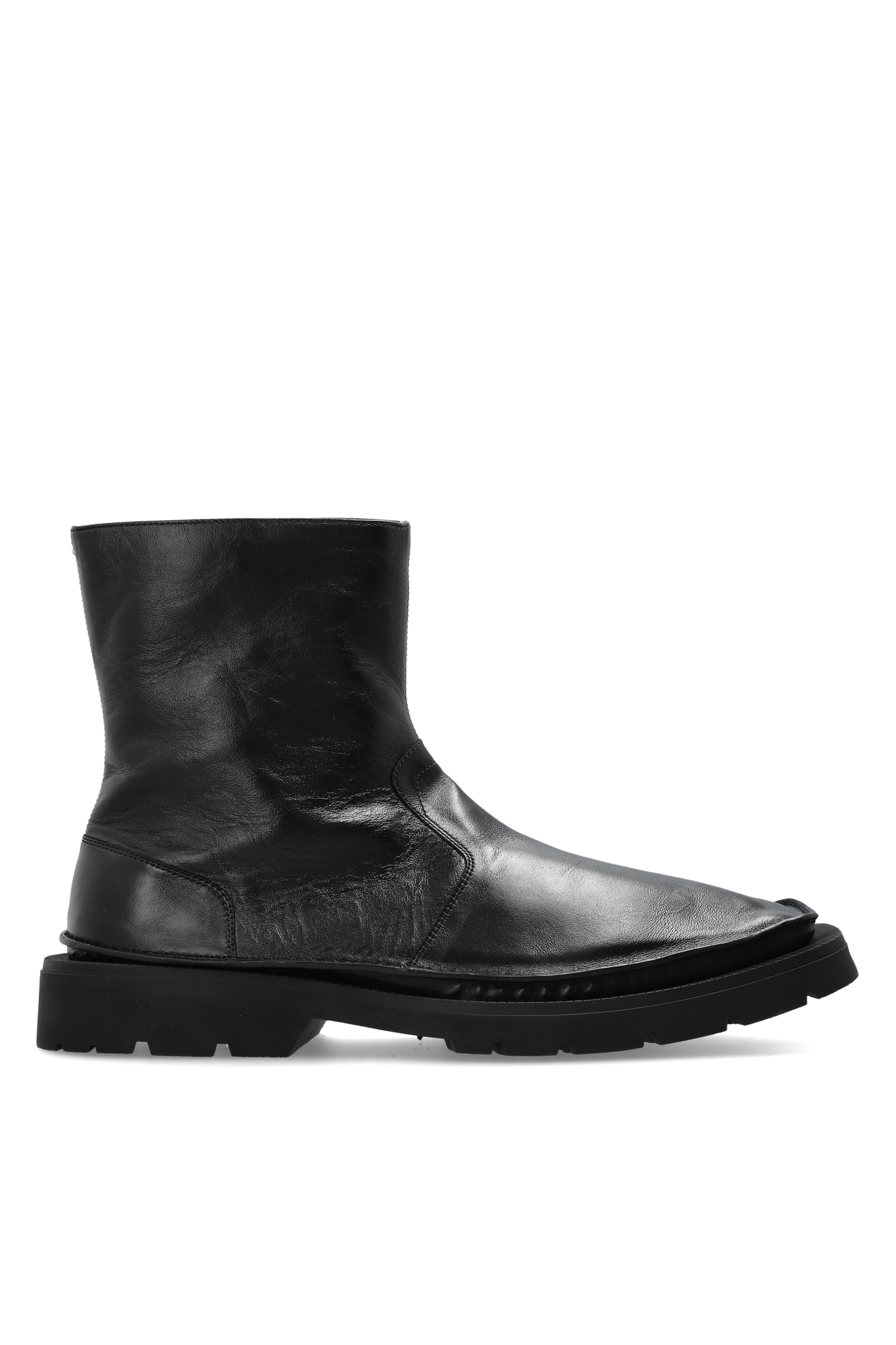 Maison Margiela Skórzane Buty Za Kostkę, Mężczyźni, Czarny