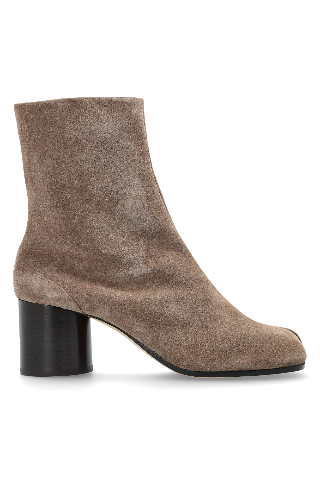 Maison Margiela Zamszowe Botki Na Obcasie Z Wycięciem ‘Tabi’, Kobiety, Beżowy