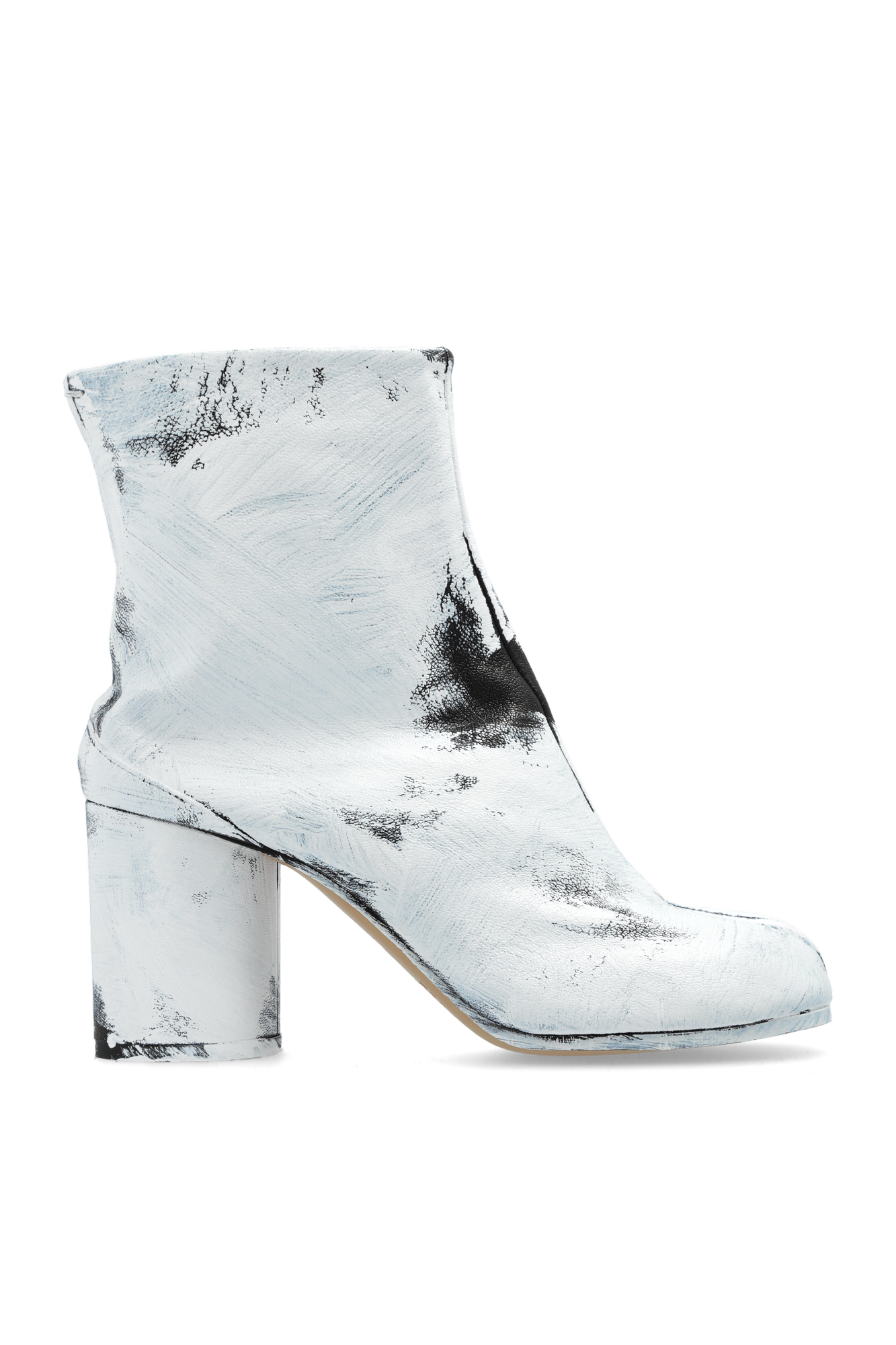 Maison Margiela Skórzane Botki `Tabi`, Kobiety, Biały