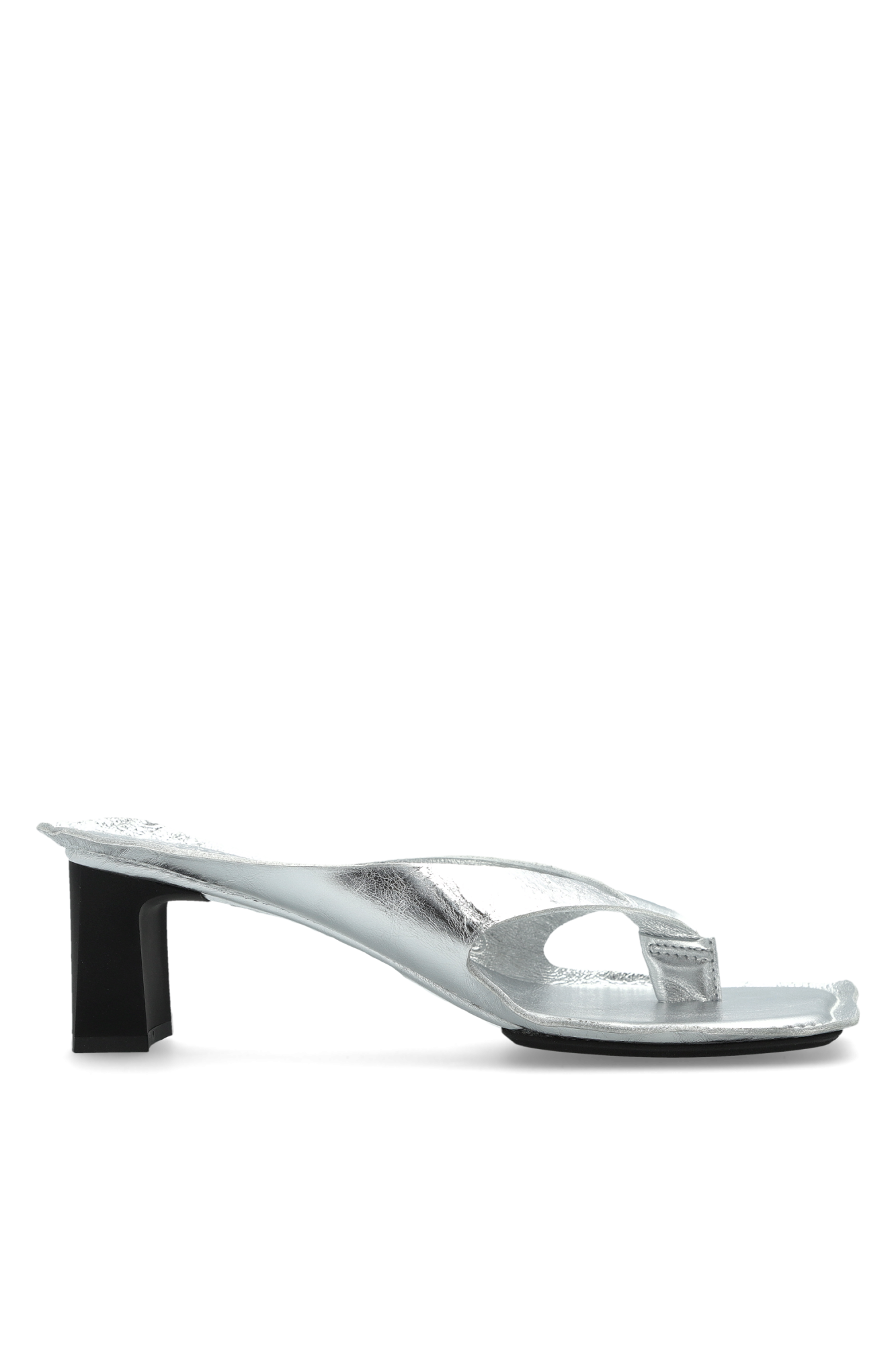 MM6 Maison Margiela Klapki Na Obcasie, Kobiety, Srebrny