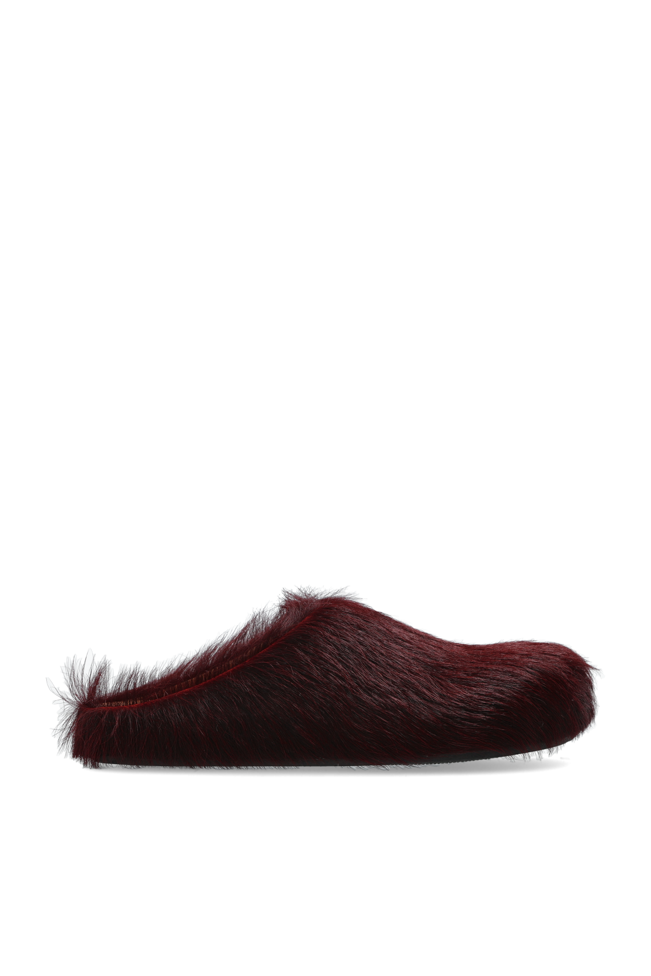 Marni Futrzane Klapki, Kobiety, Bordo