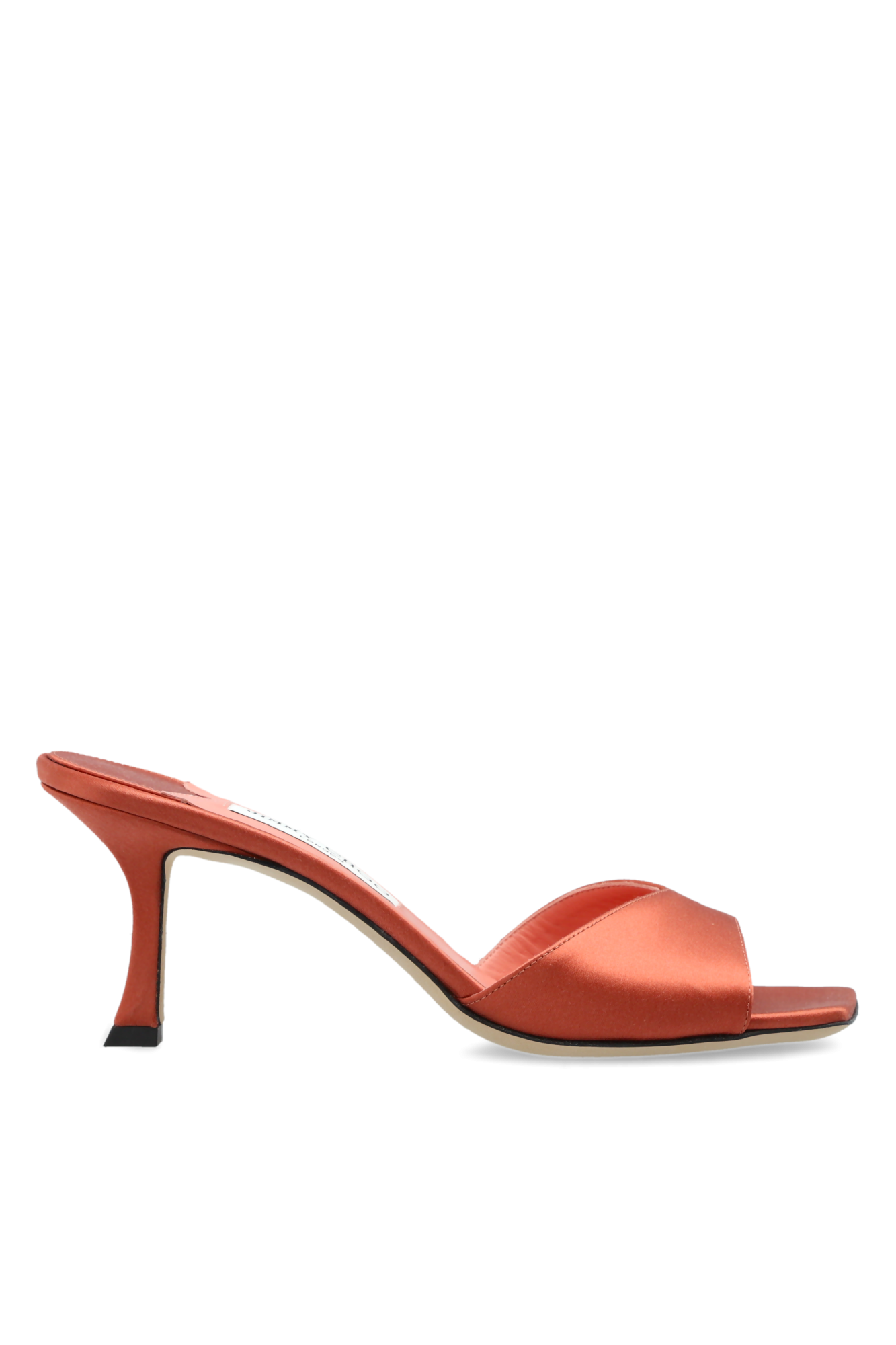 Jimmy Choo Satynowe Klapki Na Obcasie `Skye`, Kobiety, Pomarańczowy