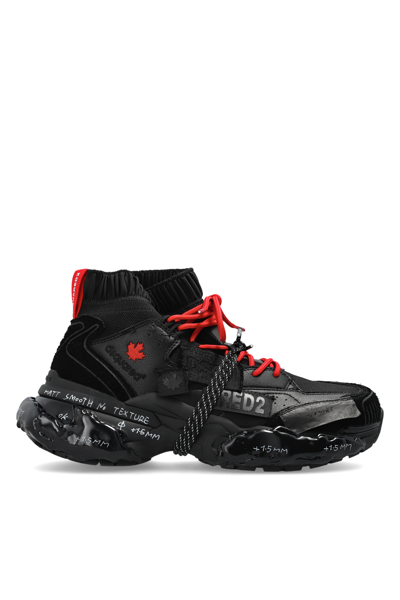 Dsquared2 Buty Sportowe `Faster` Za Kostkę, Mężczyźni, Czarny