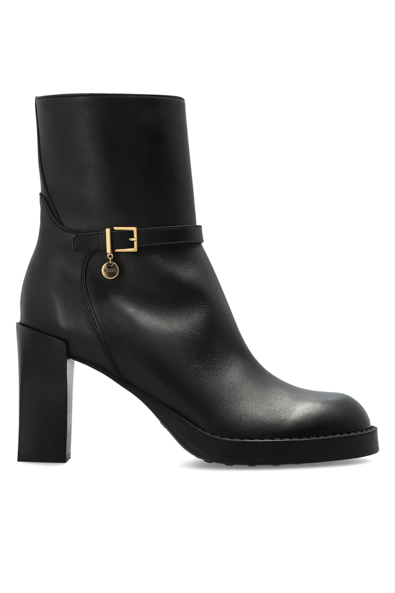 Tod’s Skórzane Botki Na Obcasie, Kobiety, Czarny
