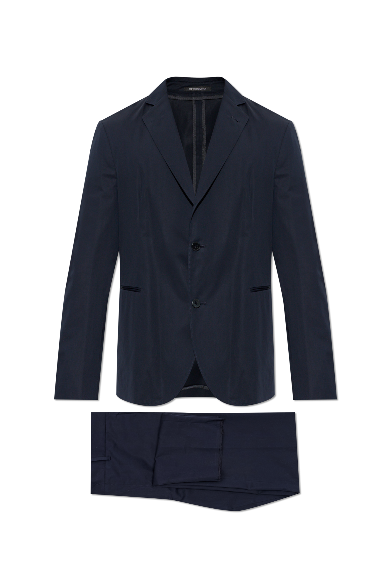 Emporio Armani Bawełniany Garnitur, Mężczyźni, Granatowy