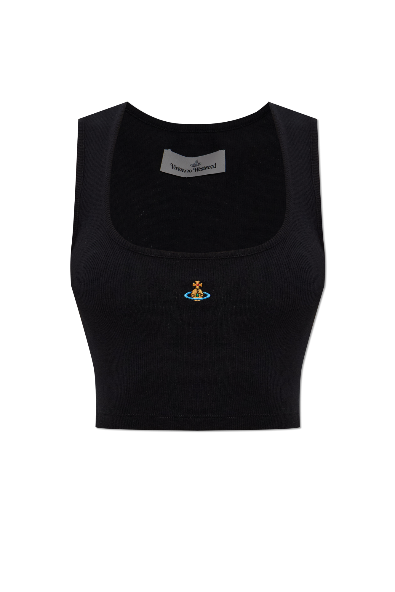 Vivienne Westwood Top Z Wyhaftowanym Logo, Kobiety, Czarny