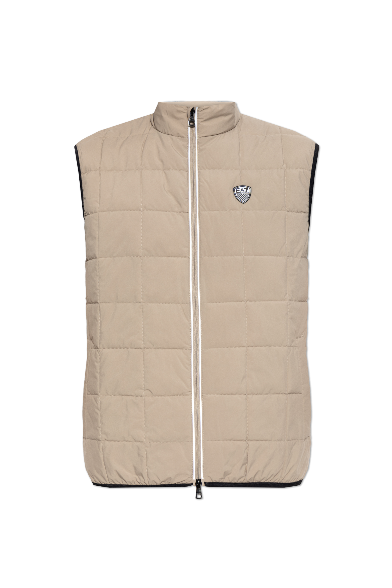 EA7 Emporio Armani Ocieplana Kamizelka Z Logo, Mężczyźni, Beżowy