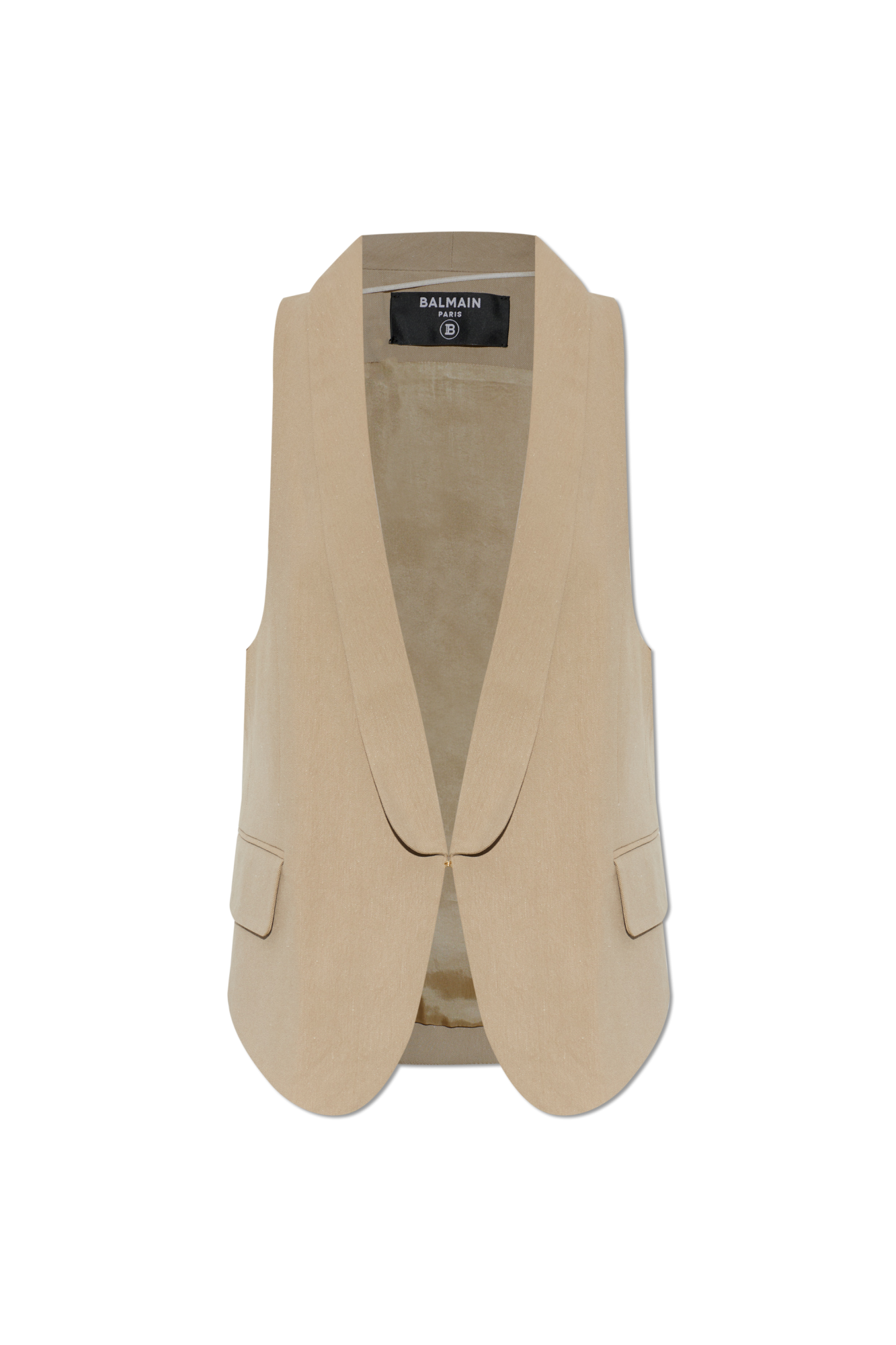 Balmain Asymetryczna Kamizelka, Kobiety, Beżowy