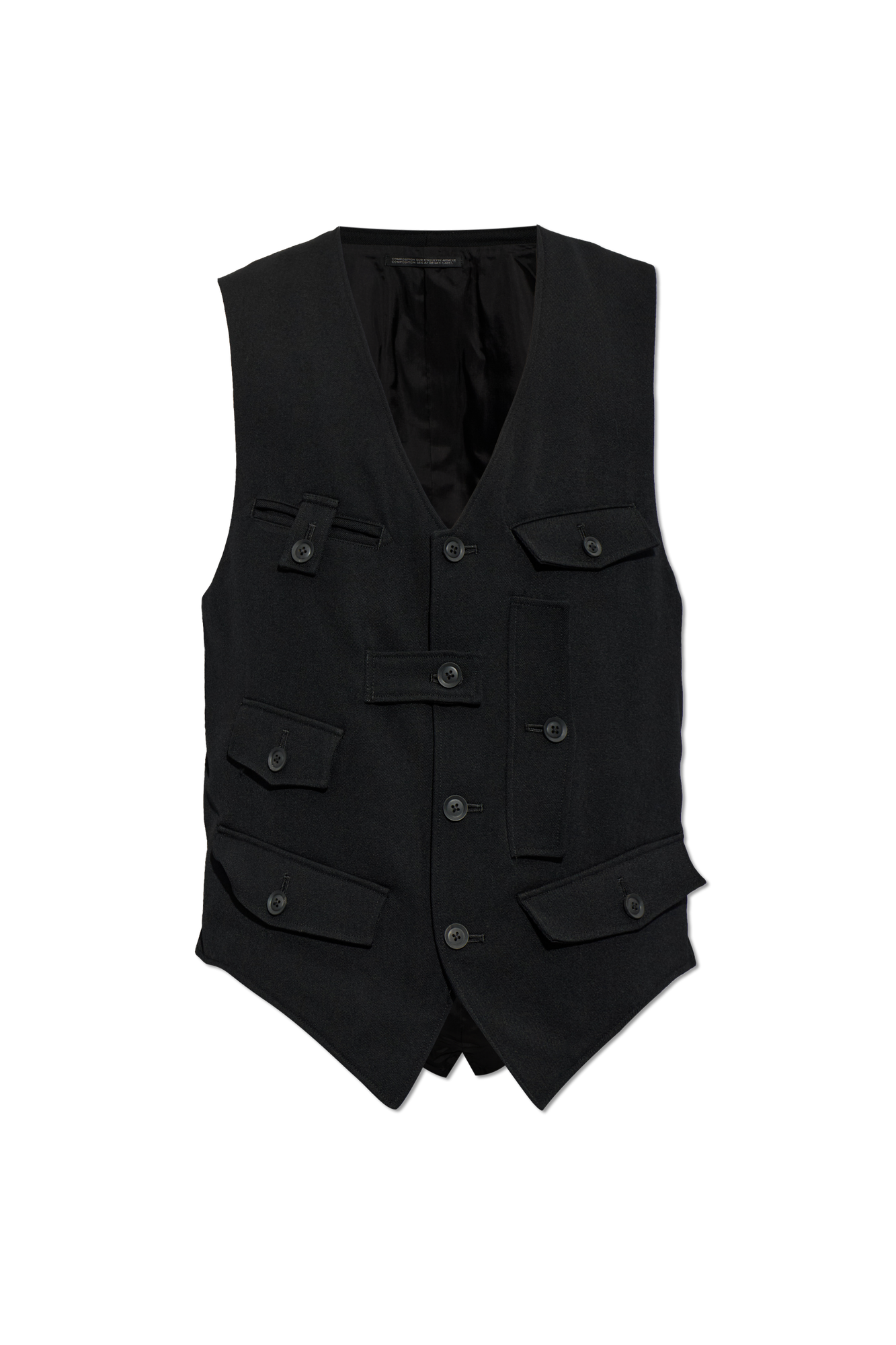 Yohji Yamamoto Wełniana Kamizelka, Mężczyźni, Czarny