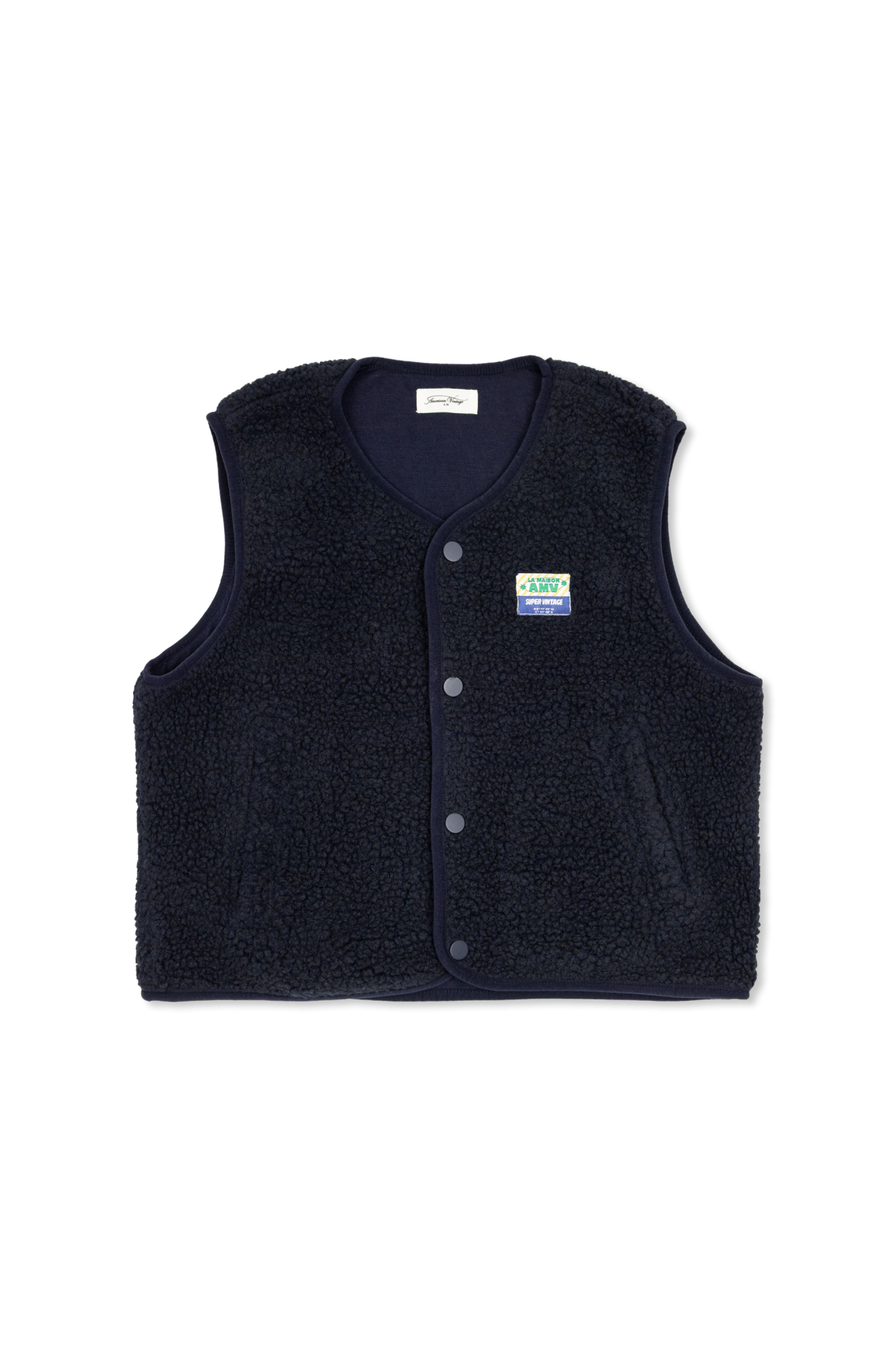 American Vintage Kids Kamizelka Z Naszywką, Unisex, Granatowy