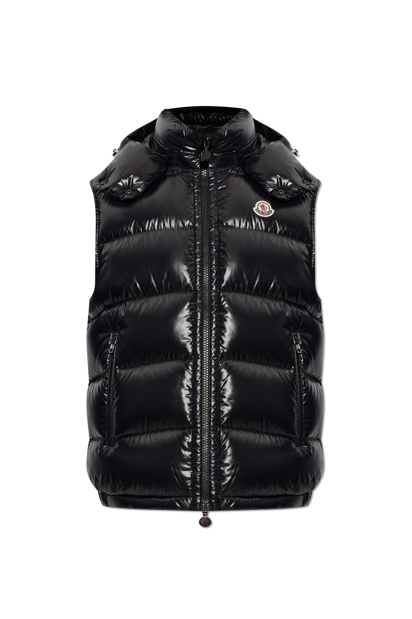 Moncler Puchowa Kamizelka Z Odpinanym Kapturem, Mężczyźni, Czarny