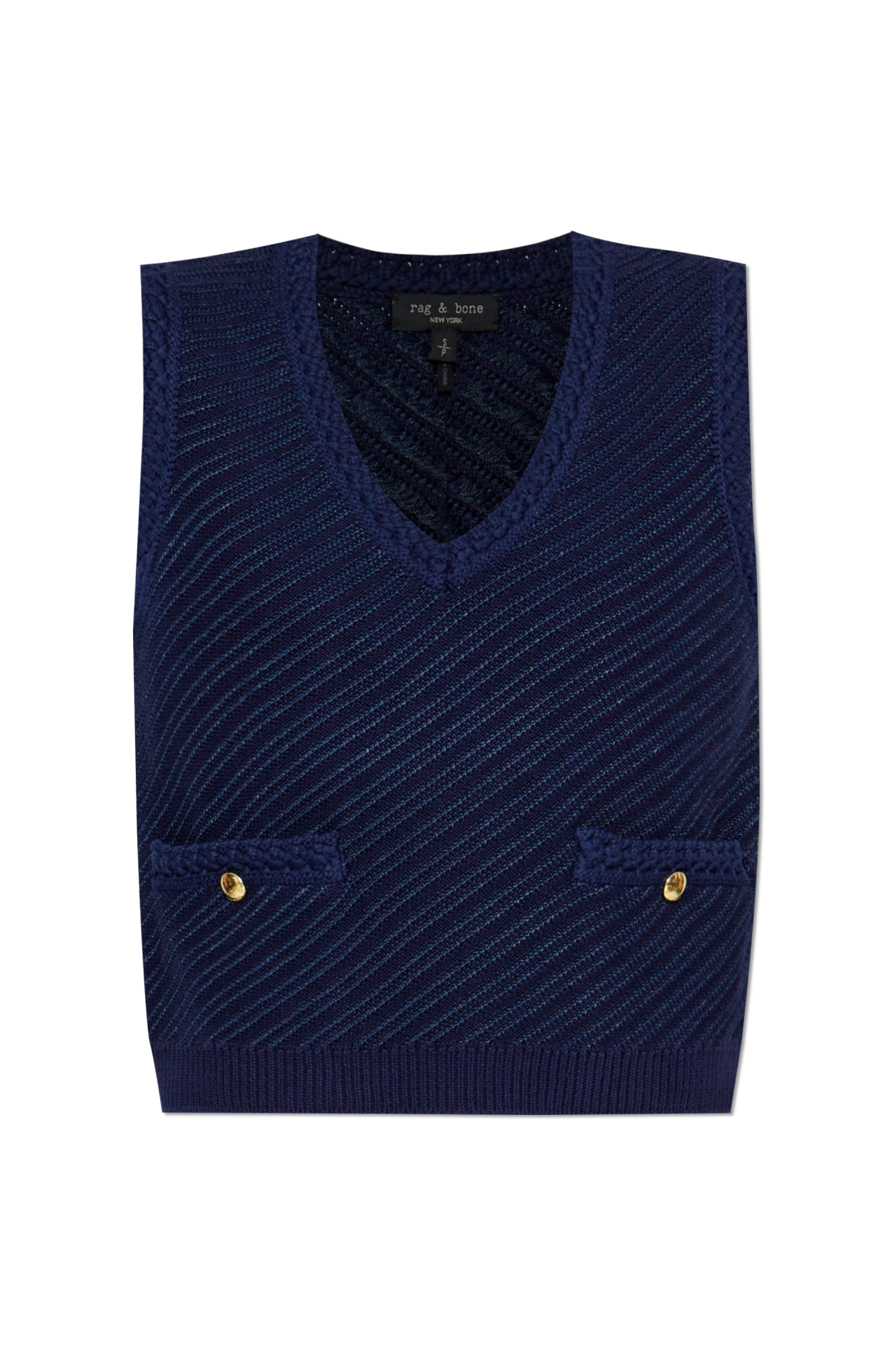 Rag & Bone Kamizelka Z Kieszeniami, Kobiety, Granatowy