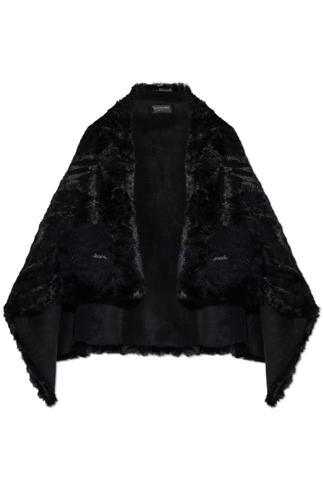 Balenciaga Peleryna Ze Sztucznego Futra Z Kolekcji `Skiwear`, Kobiety, Czarny