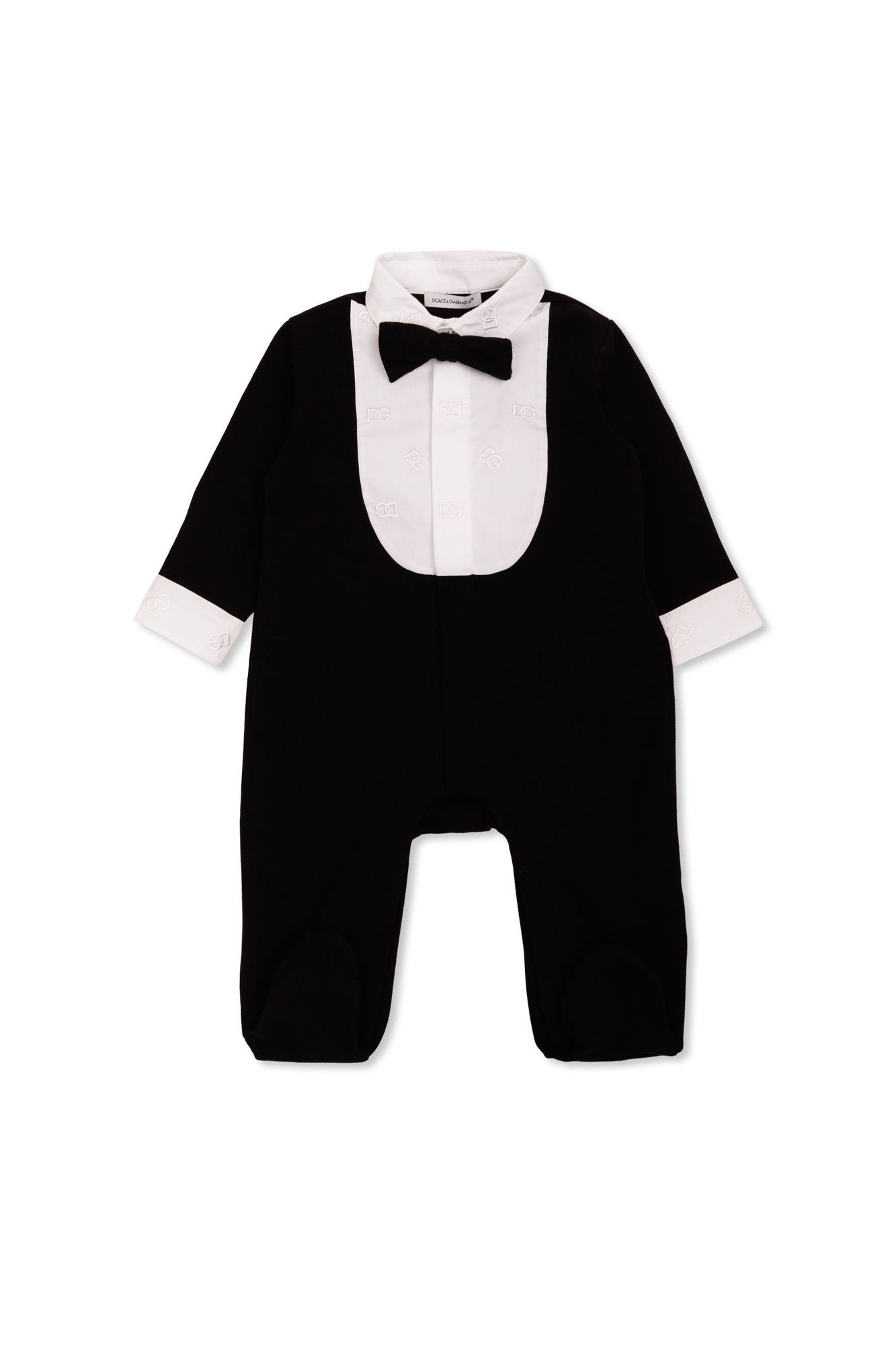 Dolce & Gabbana Kids Pajacyk Niemowlęcy Z Odpinaną Muchą, Unisex, Czarny