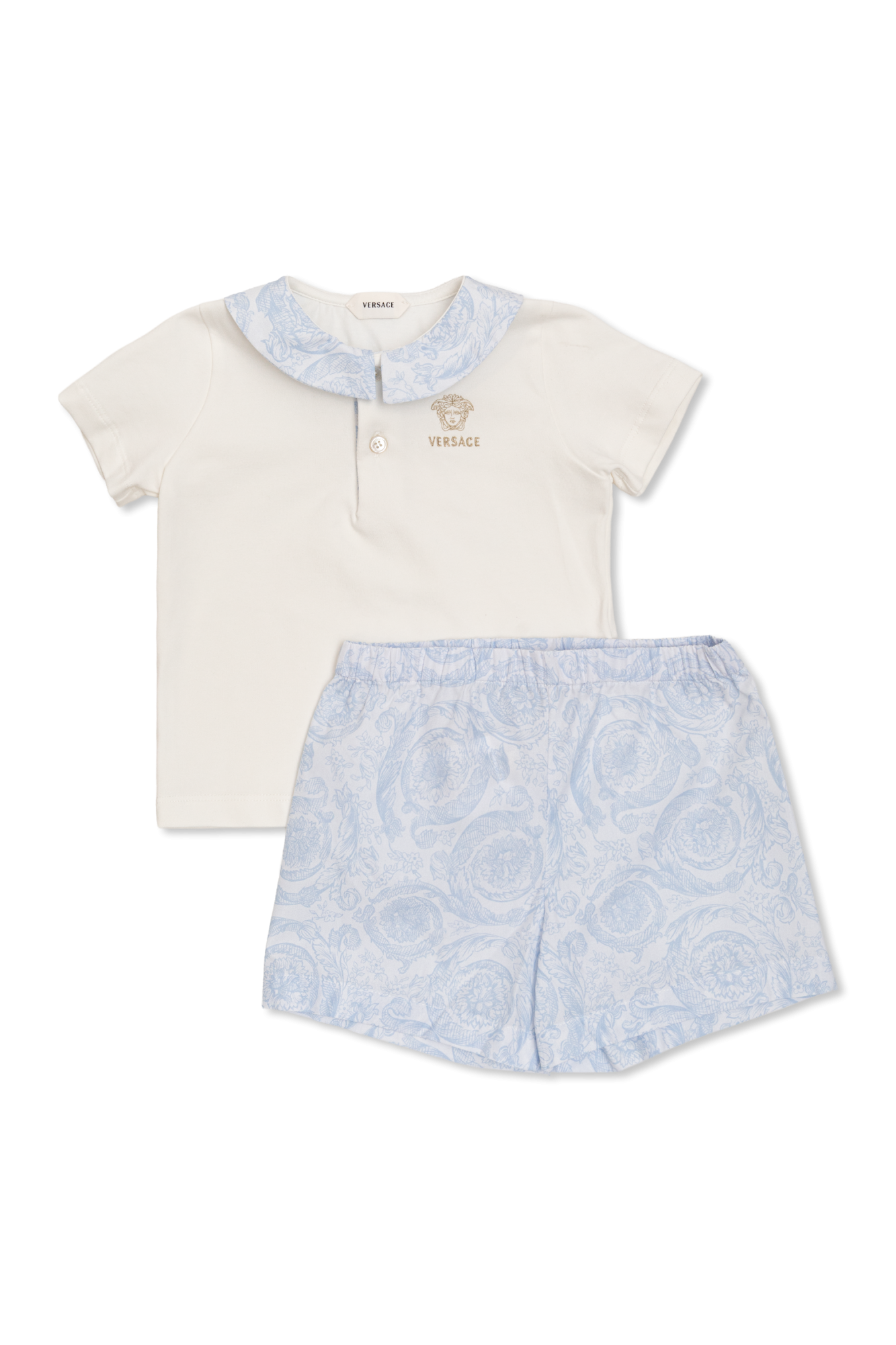 Versace Kids Komplet : Polo, Szorty, Unisex, Niebieski