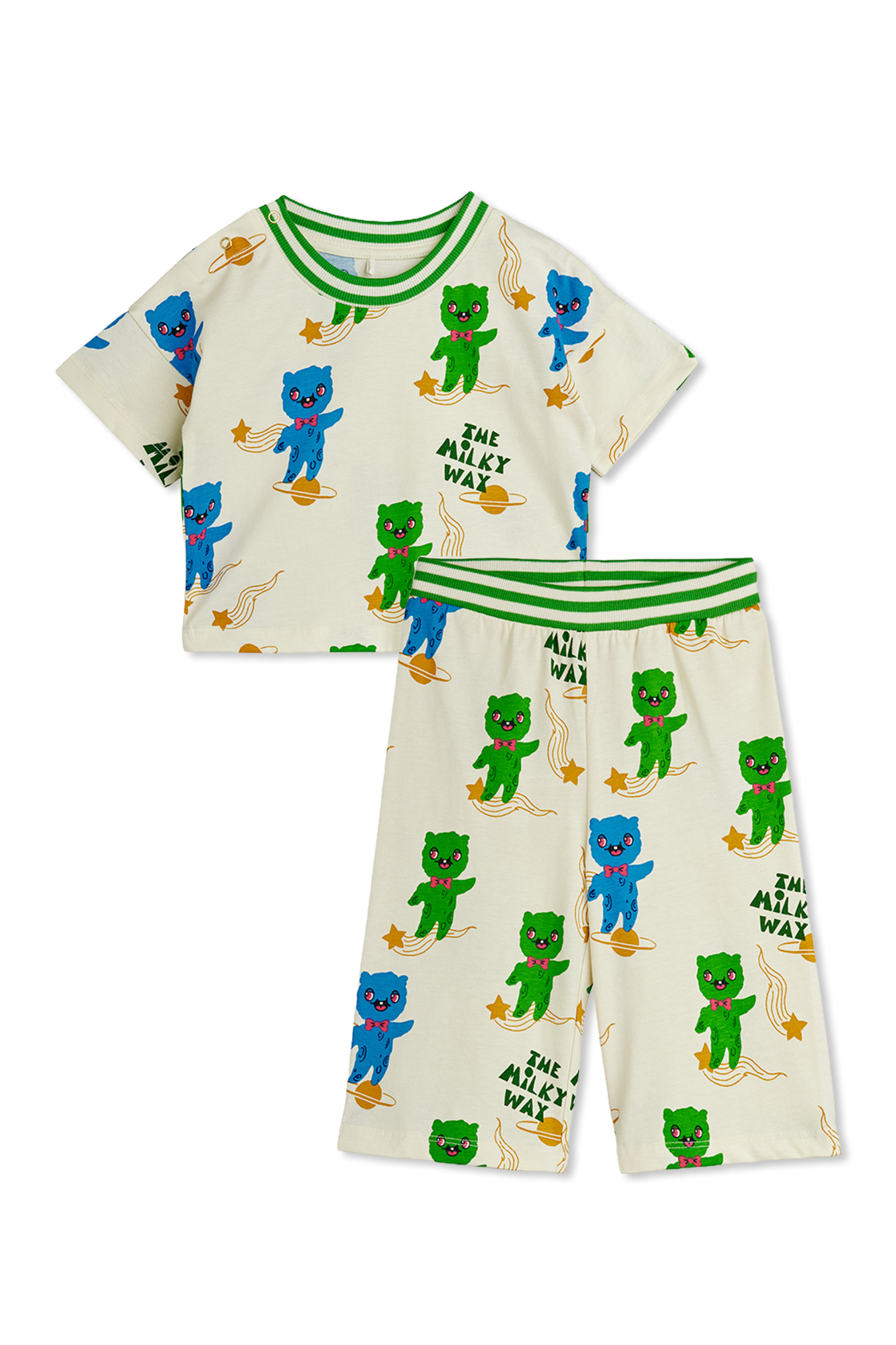 Mini Rodini Komplet: Top I Spodnie, Unisex, Kremowy