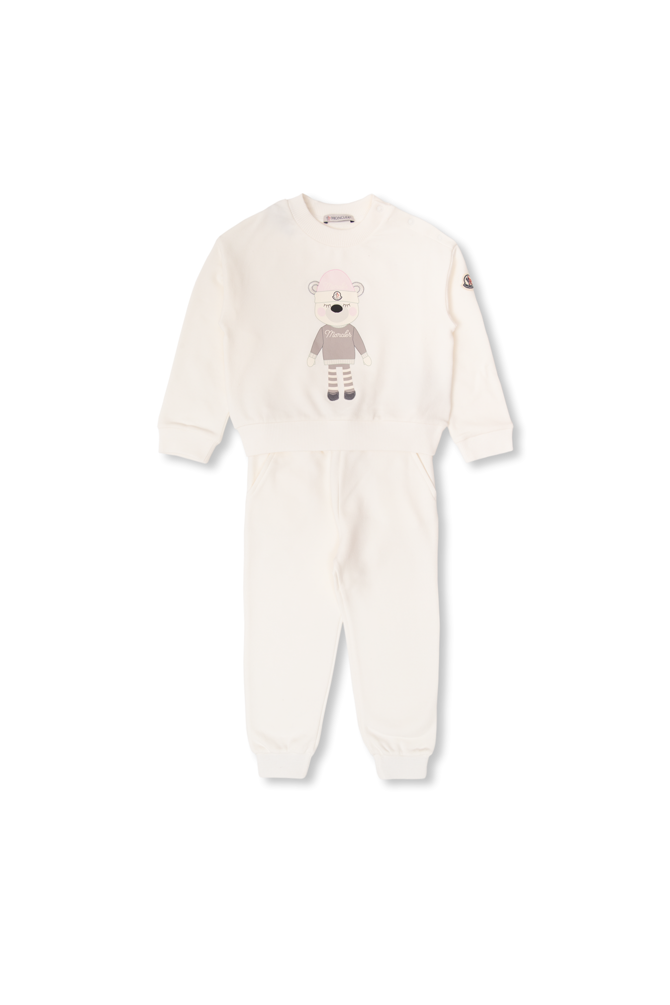 Moncler Enfant Komplet Dresowy: Bluza I Spodnie, Unisex, Kremowy