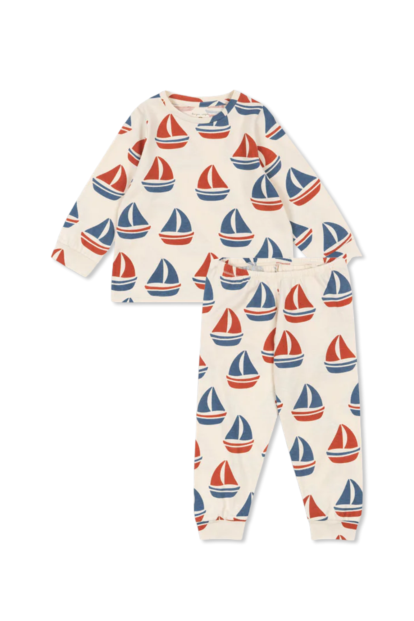 Konges Sløjd Komplet: T-shirt I Spodnie, Unisex, Kremowy