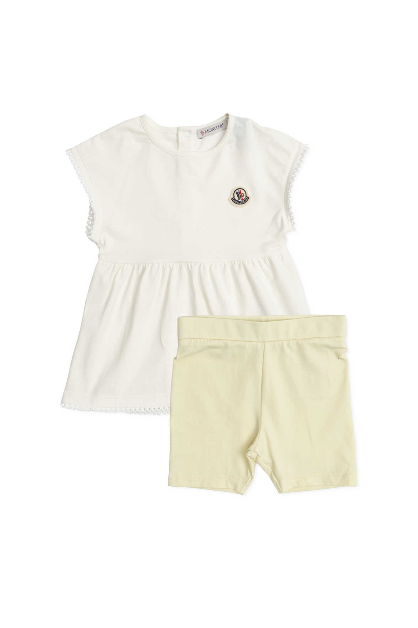 Moncler Enfant Komplet: Top, Krótkie Legginsy, Unisex, Biały