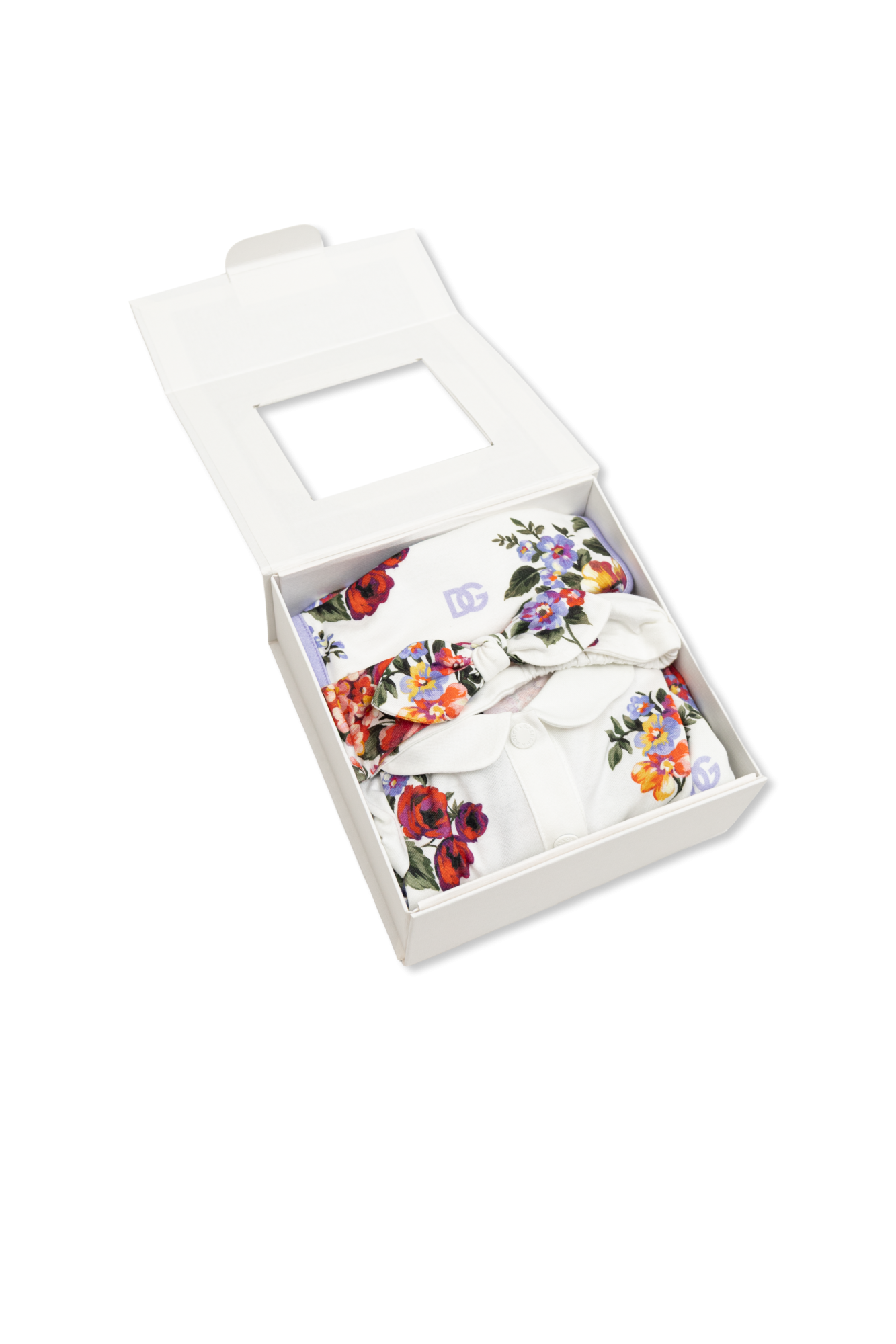 Dolce & Gabbana Kids Komplet Niemowlęcy: Pajacyk, śliniak I Opaska Na Głowę, Unisex, Biały
