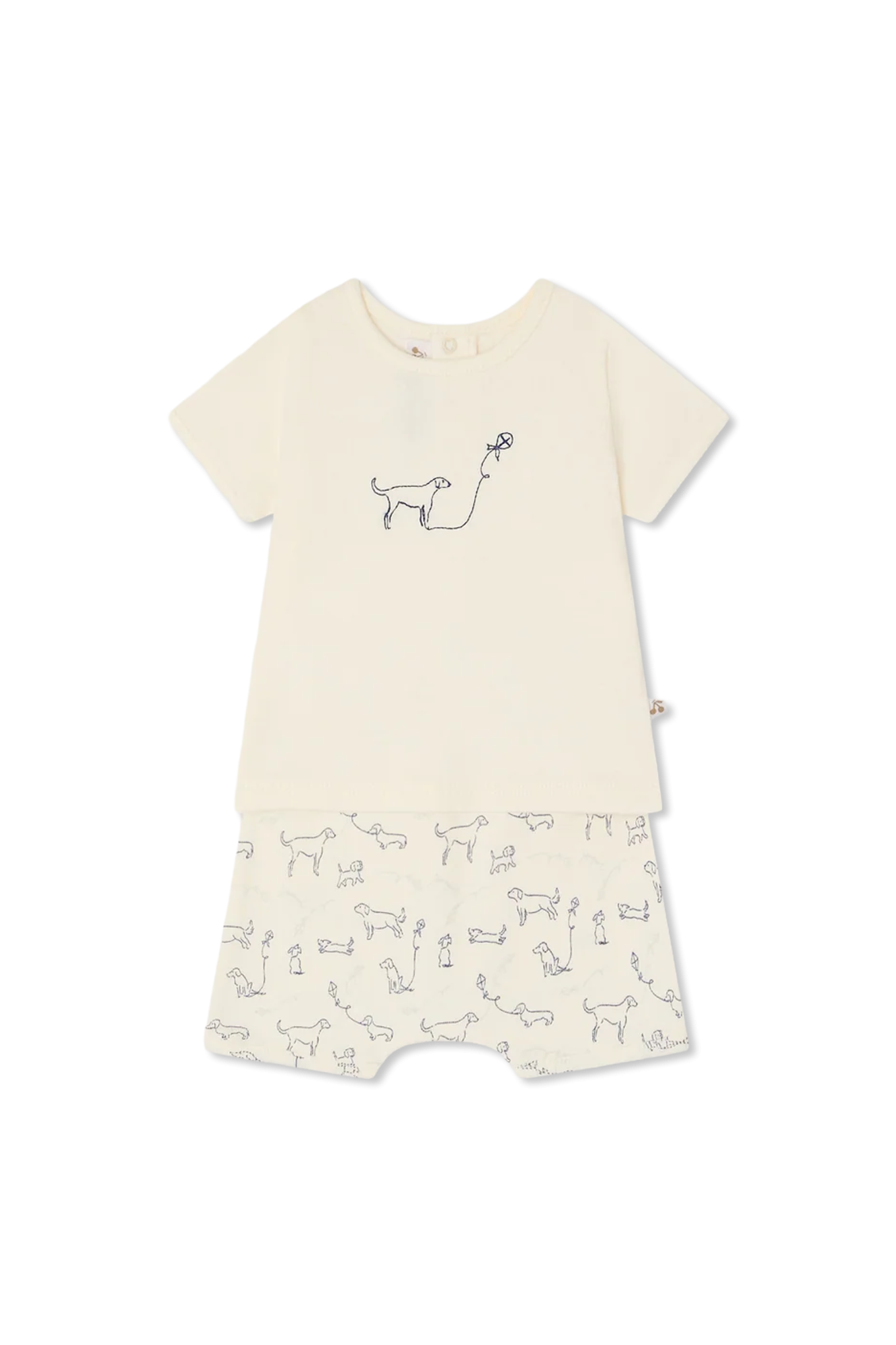 Bonpoint  Komplet `Fanilo` : T-shirt I Szorty, Unisex, Kremowy