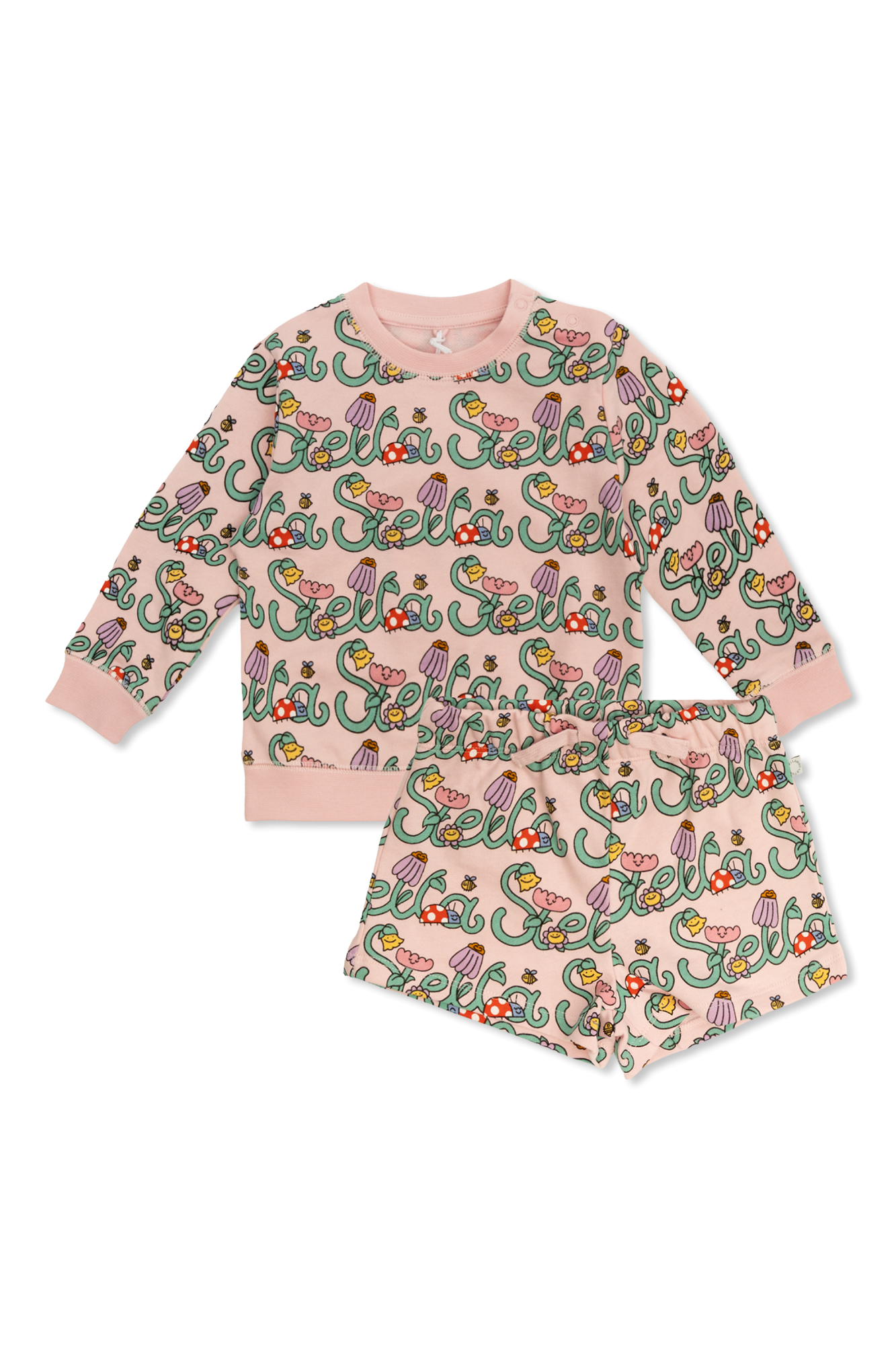 Stella McCartney Kids Wzorzysty Komplet: Bluza I Spodenki, Unisex, Różowy