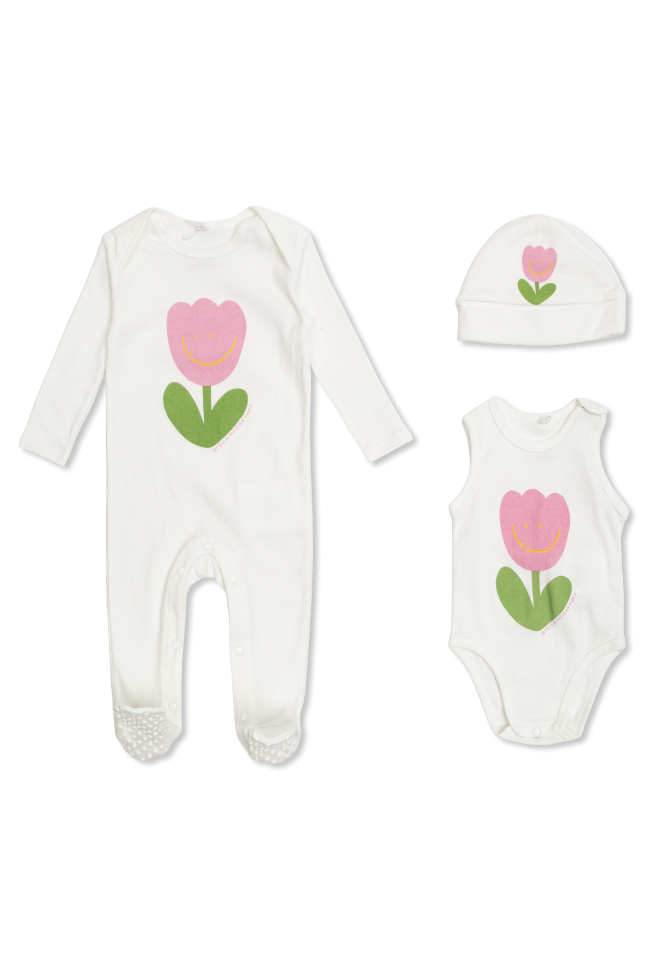 Stella McCartney Kids Komplet Niemowlęcy: Pajacyk I Czapka, Unisex, Biały