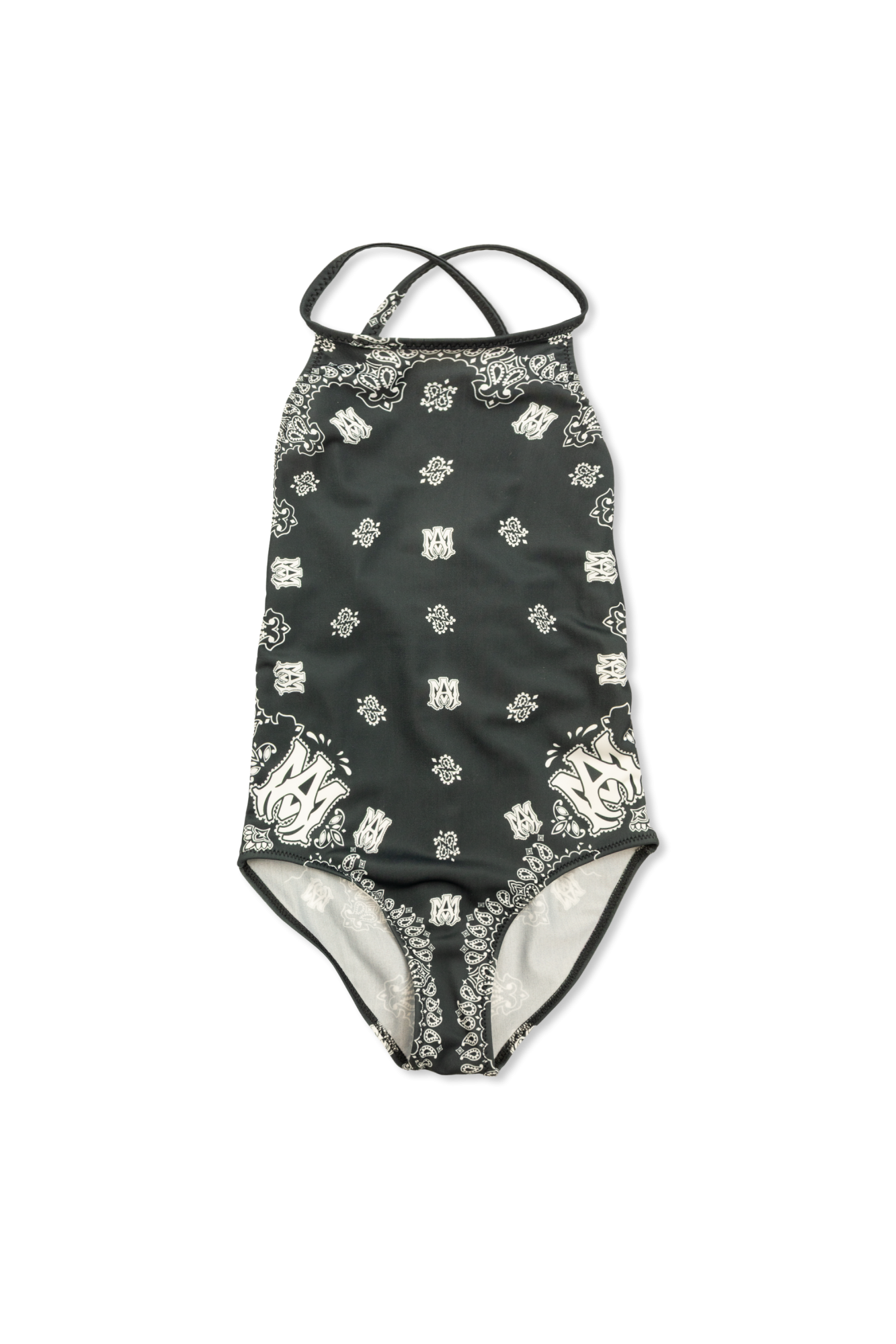 Amiri Kids Jednoczęściowy Kostium Kąpielowy, Unisex, Czarny