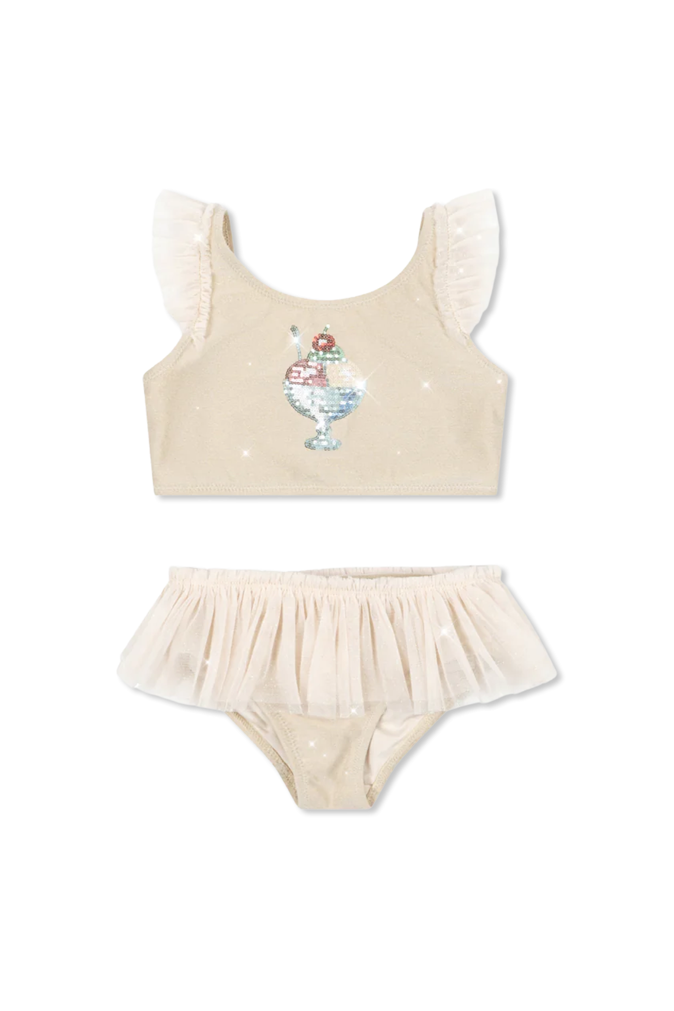 Konges Sløjd Dwuczęściowy Kostium Kąpielowy `Amandine`, Unisex, Kremowy