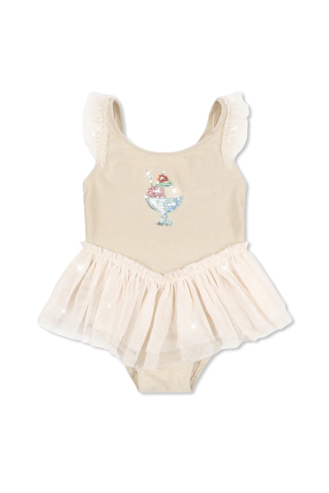 Konges Sløjd Jednoczęściowy Kostium Kąpielowy `Amandine`, Unisex, Kremowy