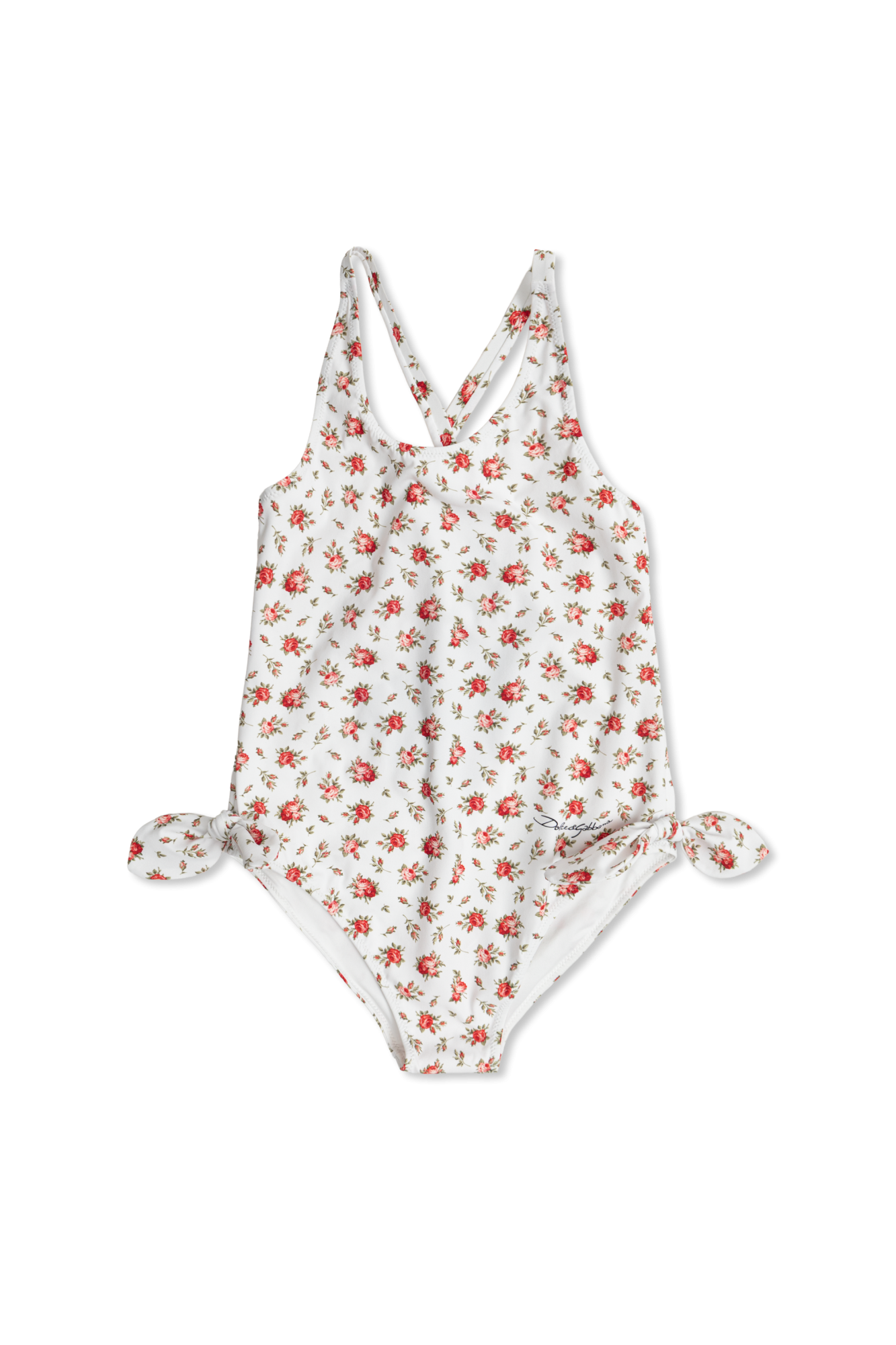 Dolce & Gabbana Kids Jednoczęściowy Kostium Kąpielowy Z Motywem Kwiatowym, Unisex, Biały