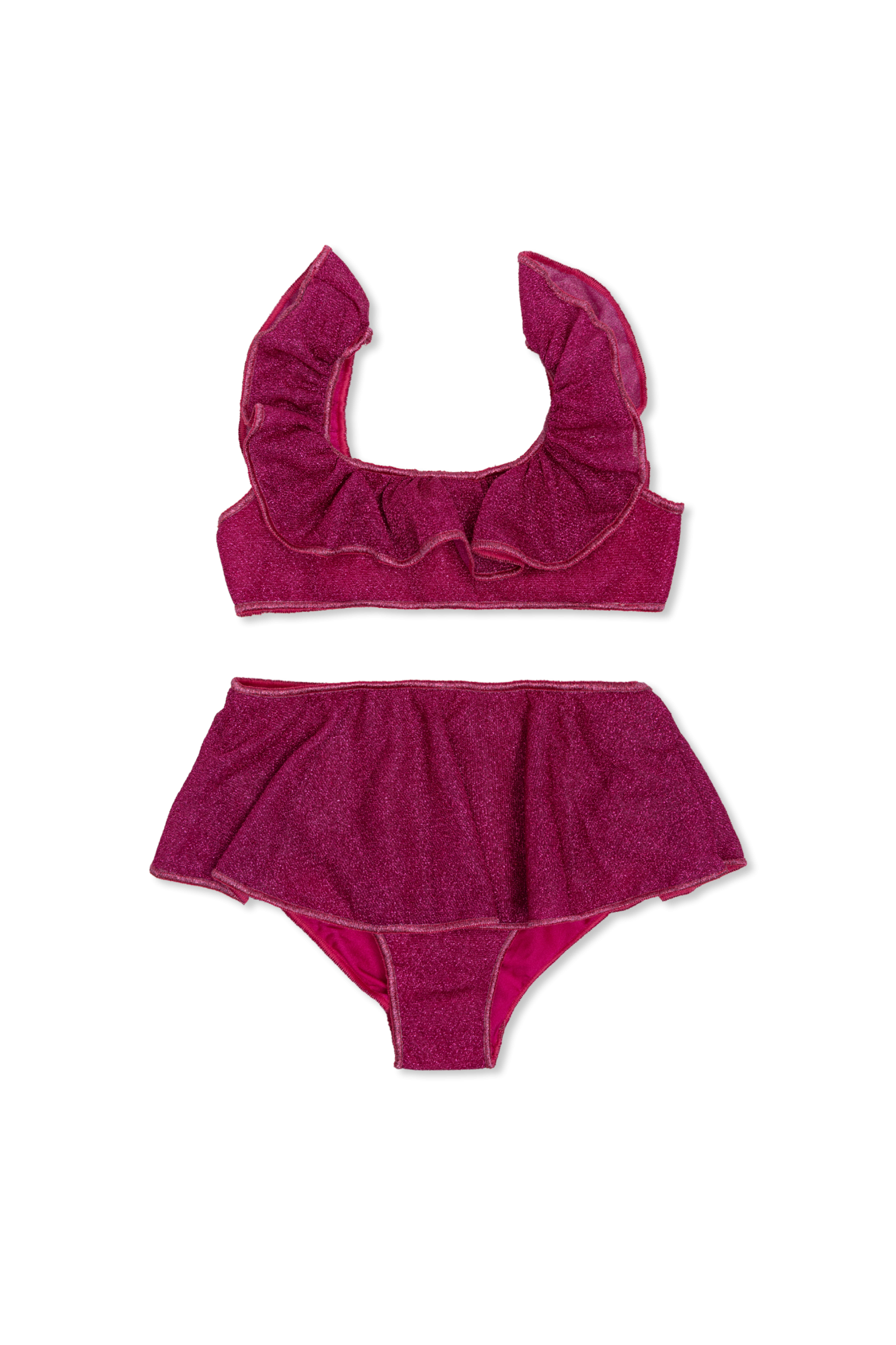 Oseree Kids Dwuczęściowy Kostium Kąpielowy Z Lureksową Nicią, Unisex, Różowy