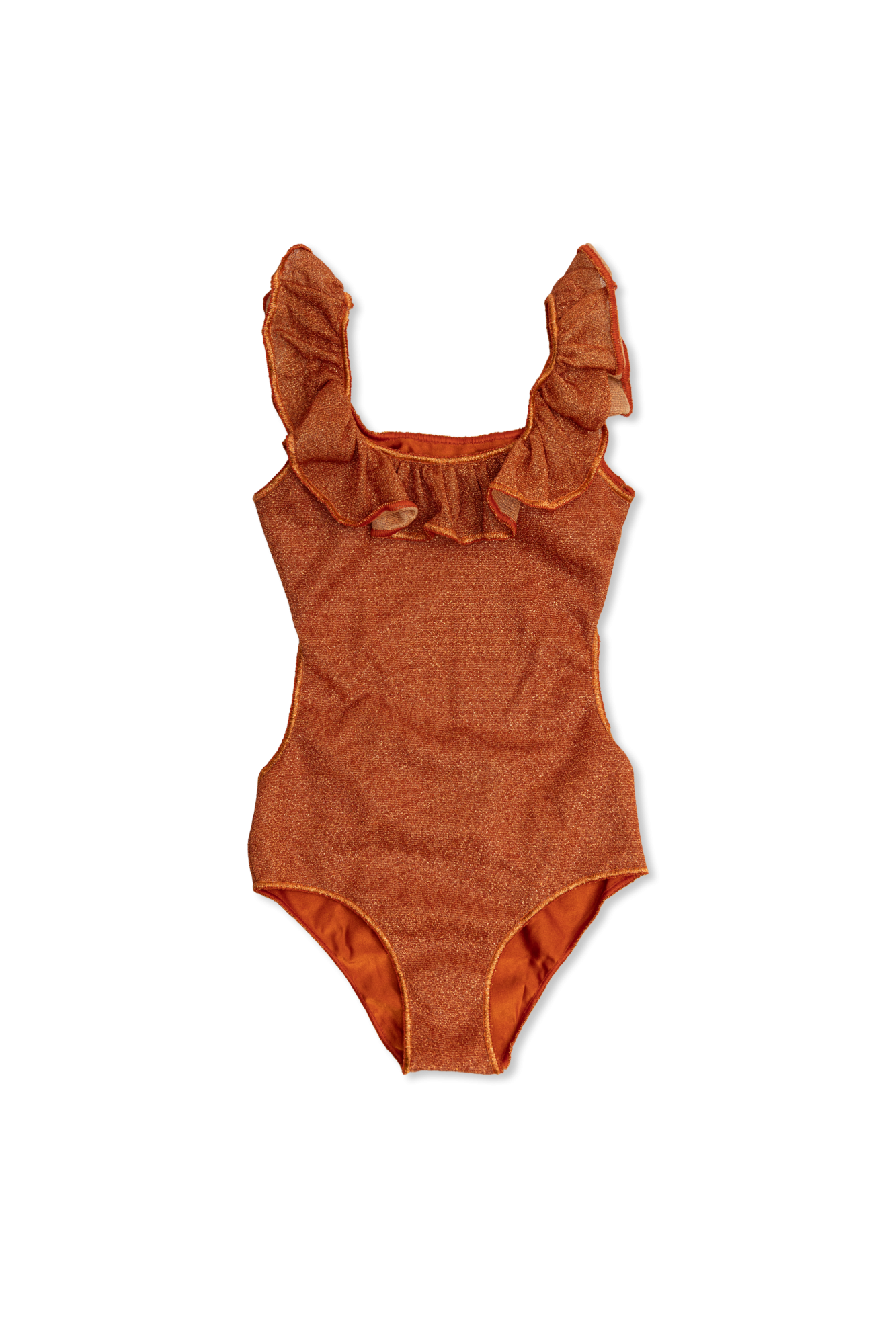 Oseree Kids Jednoczęściowy Kostium Kąpielowy Z Lureksową Nicią, Unisex, Pomarańczowy