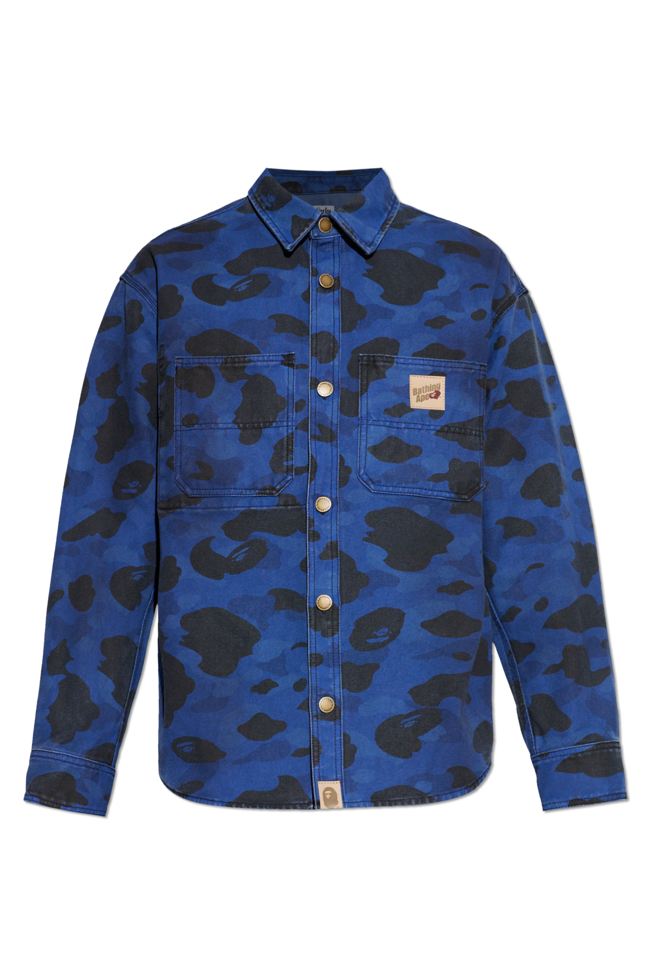 A BATHING APE® Jeansowa Koszula Z Logo, Mężczyźni, Granatowy