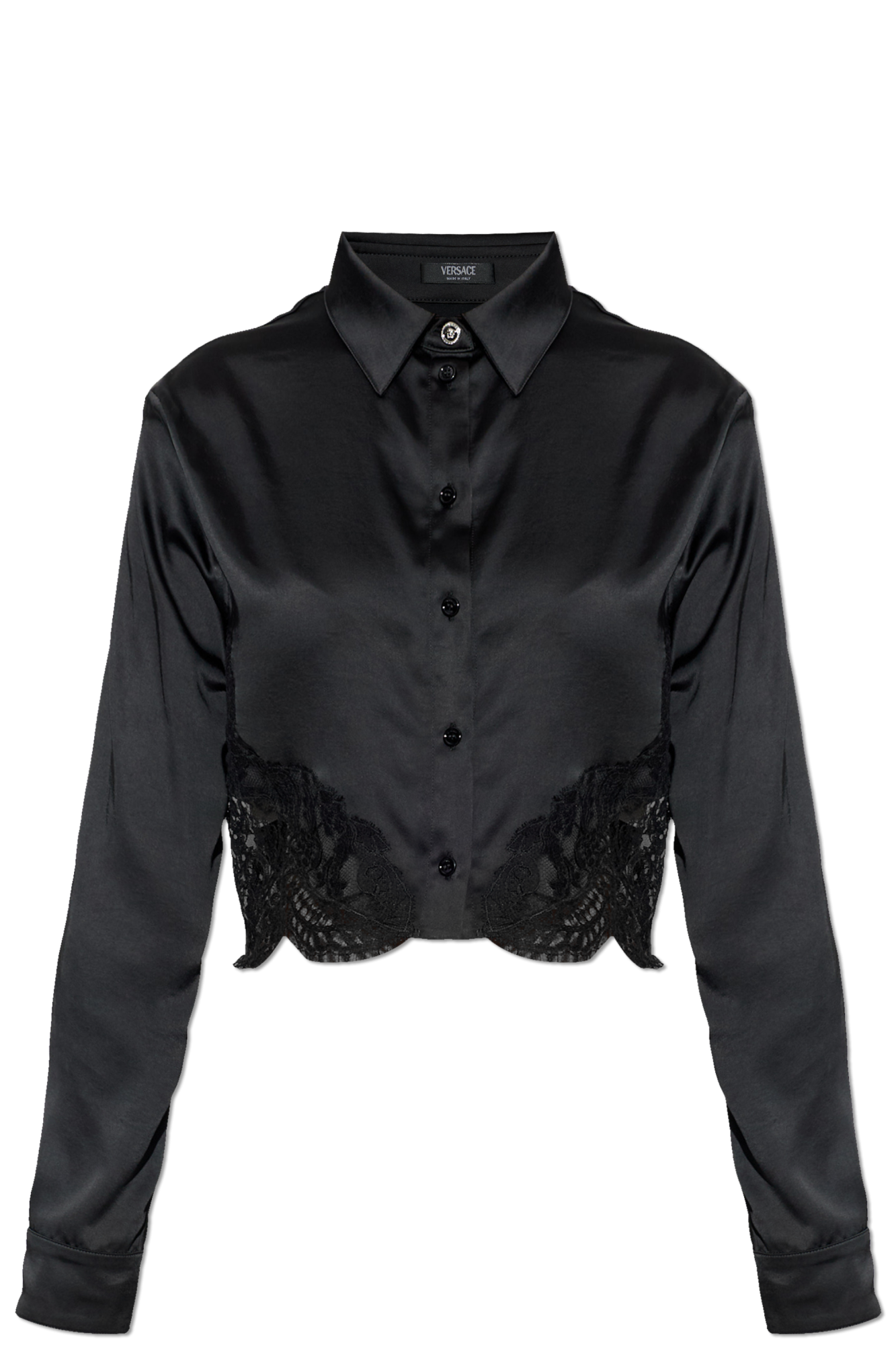 Versace Koszula Z Koronkowymi Wstawkami, Kobiety, Czarny