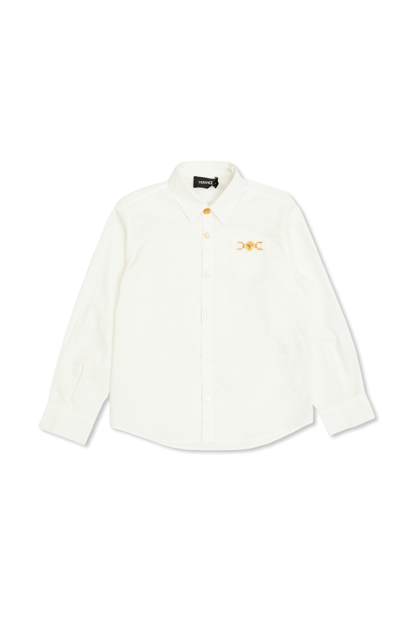 Versace Kids Koszula Z Aplikacją Na Kieszeni, Unisex, Biały