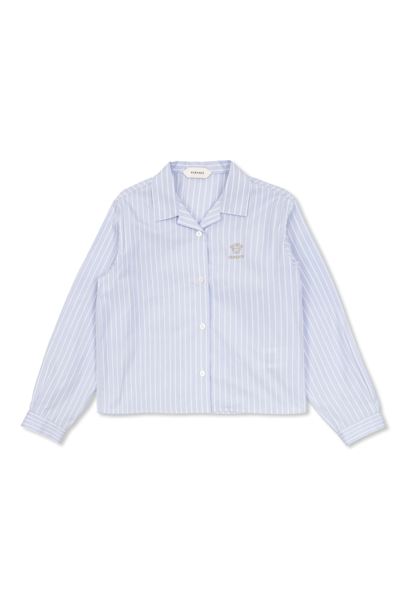 Versace Kids Koszula W Prążki, Unisex, Niebieski