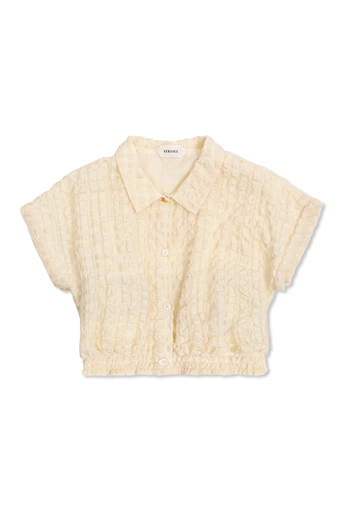 Versace Kids Koszula Z Krótkimi Rękawami, Unisex, Kremowy
