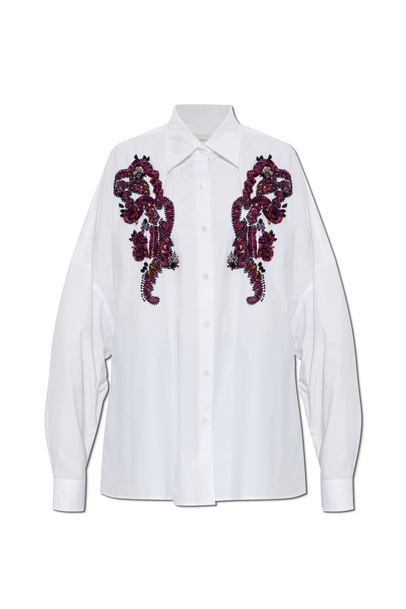 Dries Van Noten Koszula `Casia`  Z Aplikacjami, Kobiety, Biały