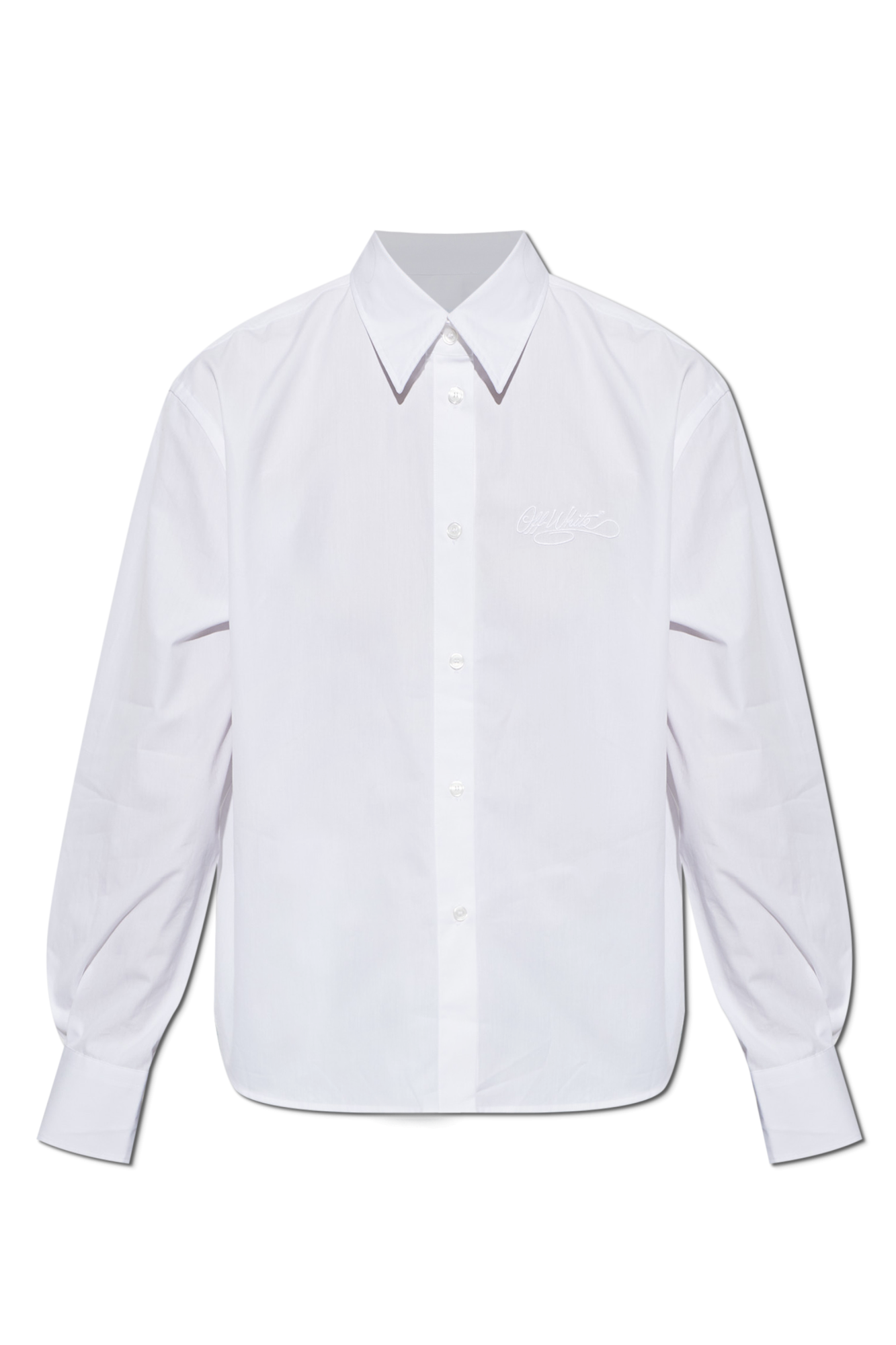 Off-White Koszula Z Wyszytym Logo, Kobiety, Biały