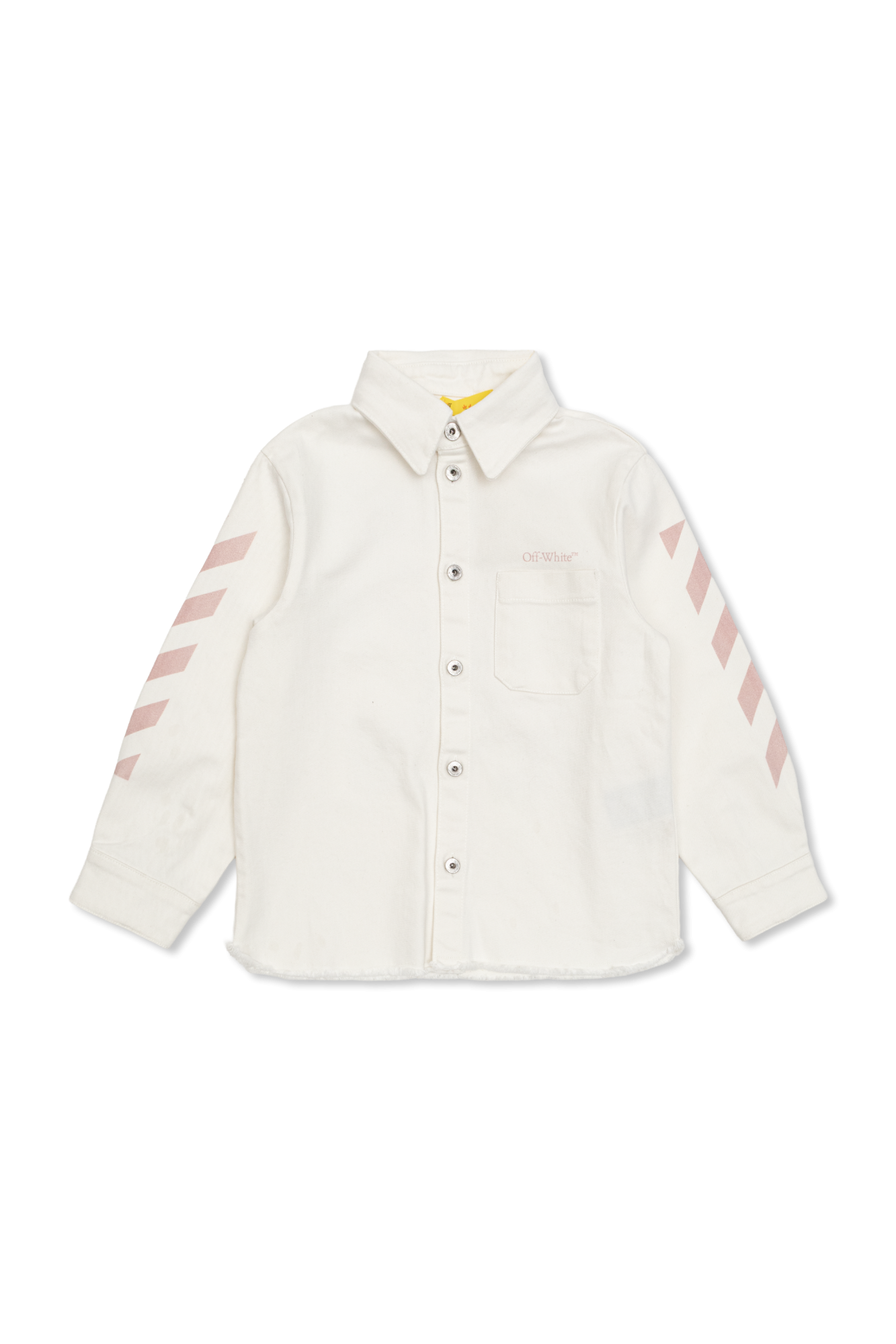 Off-White Kids Jeansowa Koszula Z Logo, Unisex, Biały