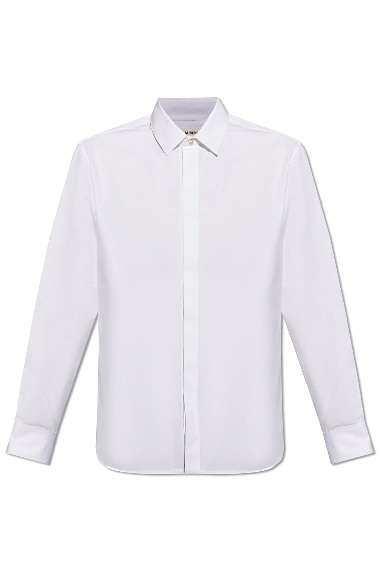 Saint Laurent Bawełniana Koszula, Mężczyźni, Biały