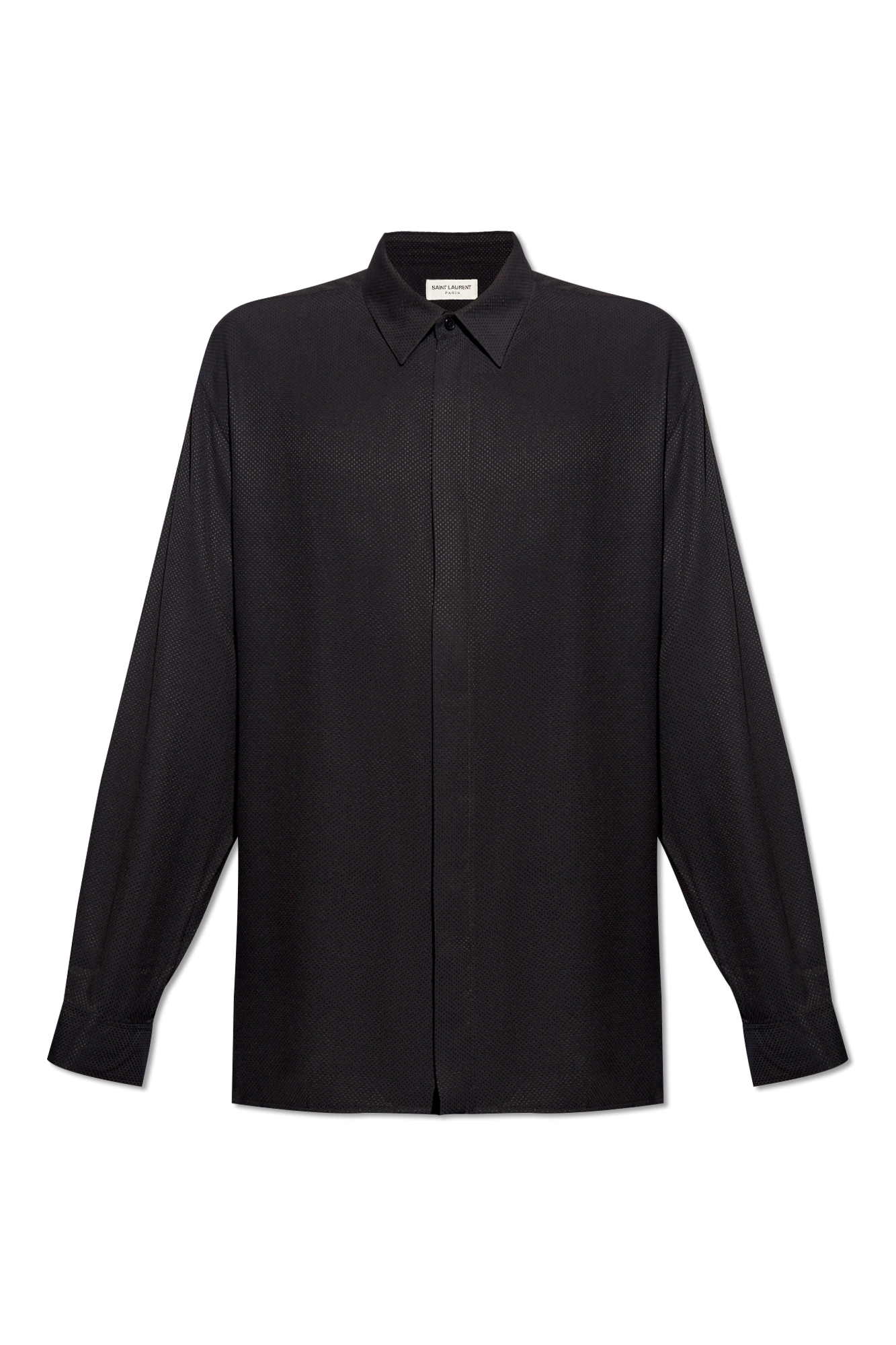Saint Laurent Koszula O Specjalnej Fakturze, Mężczyźni, Czarny