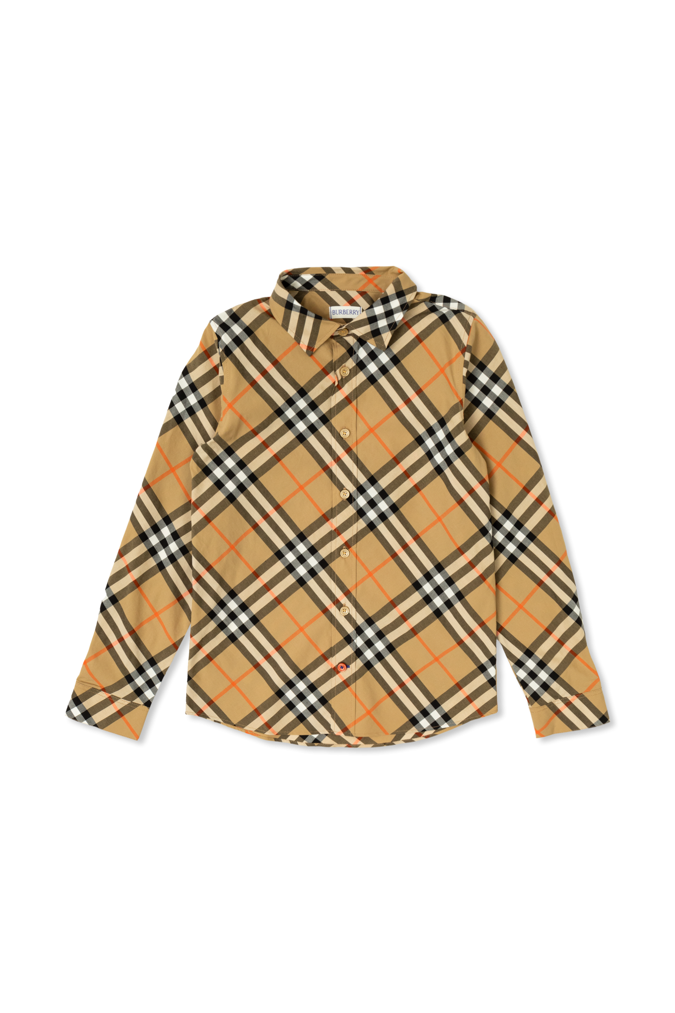 Burberry Kids Koszula Ze Wzorem W Kratę, Unisex, Beżowy
